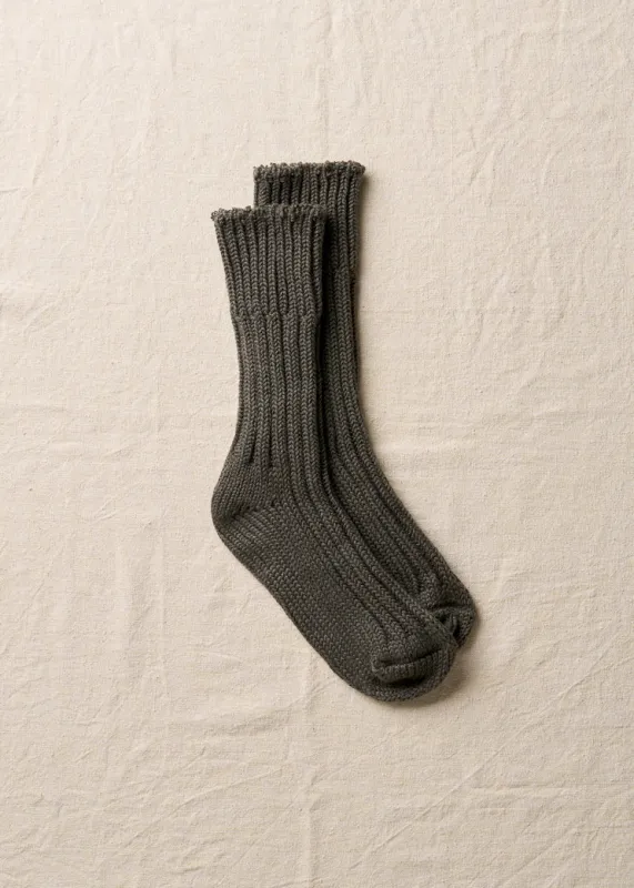 Organic Cotton Low Gauge Socks｜7-5023｜Natural Black made by yahae