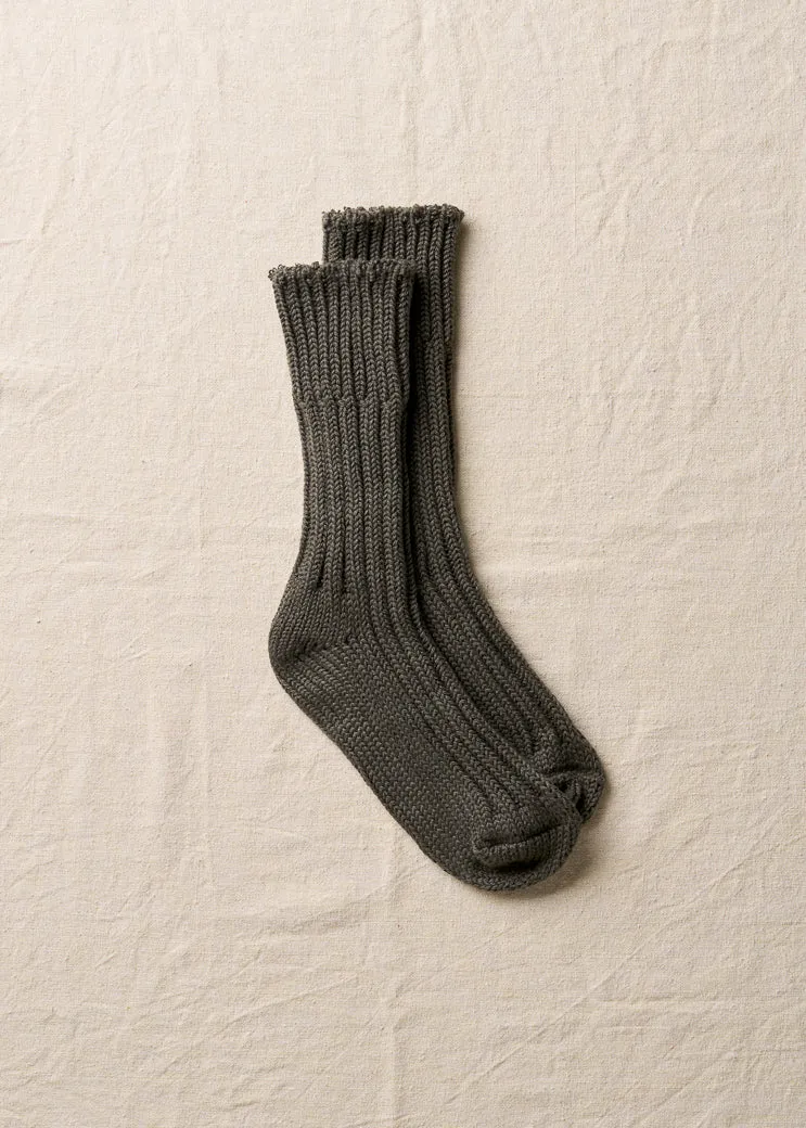 Organic Cotton Low Gauge Socks|7-5023|Natural Black sold by yahae