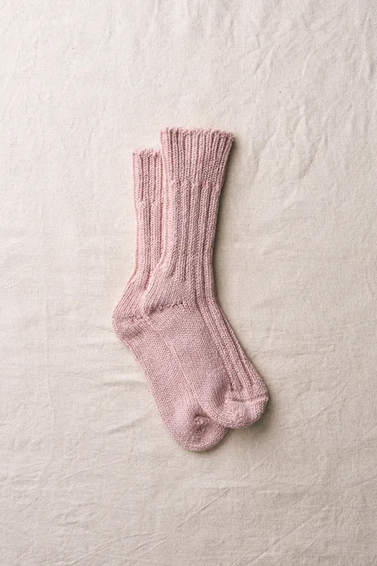 Organic Cotton Row Gauge Socks｜7-5002 | Pink made by yahae