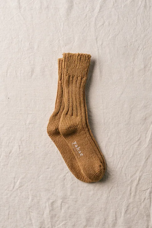 Organic Cotton Row Gauge Socks｜7-5002 | Brown made by yahae