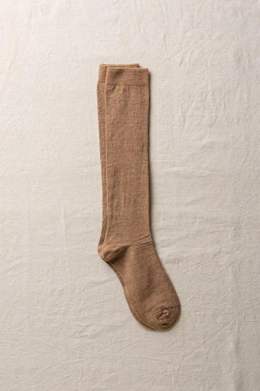 Organic Cotton Blended Yak Knee Socks | 7-5017 | Brown made by yahae