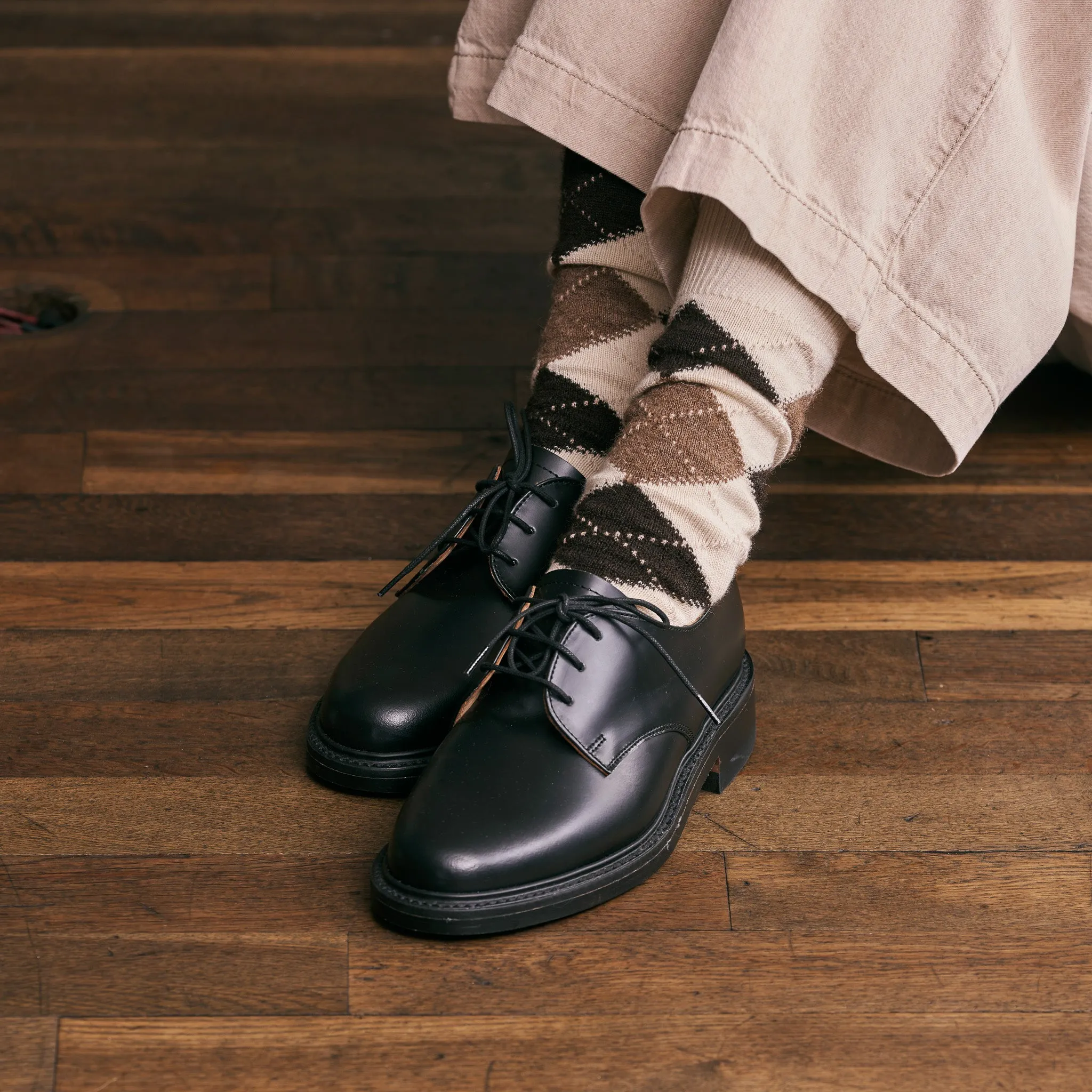 Organic Cotton Alpaca Yak Argyle Socks | 7-5016 | White sold by yahae product image thumbnail 2