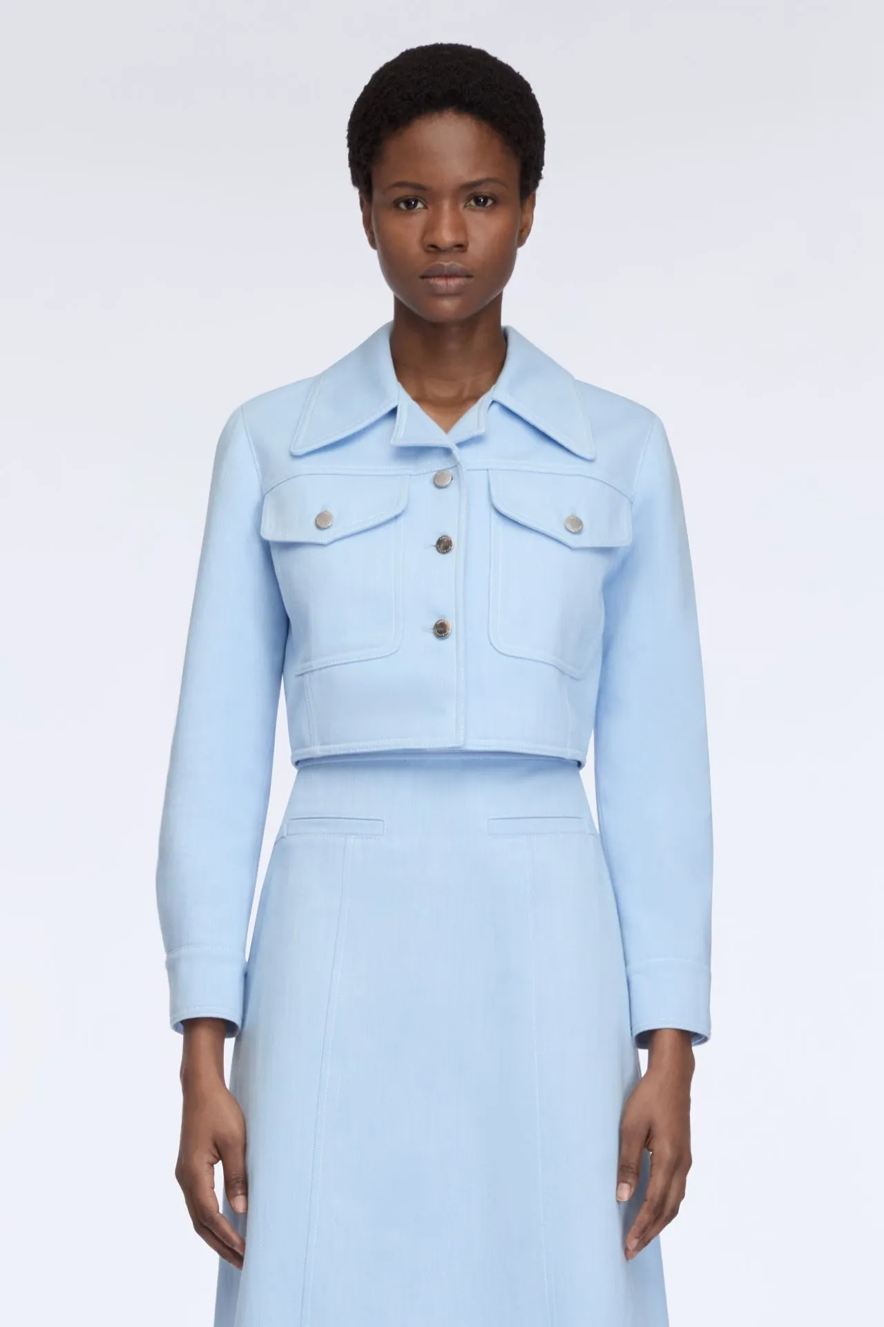 Nics Jacket in Icy Blue Denim sold by Emilia Wickstead product image thumbnail 2
