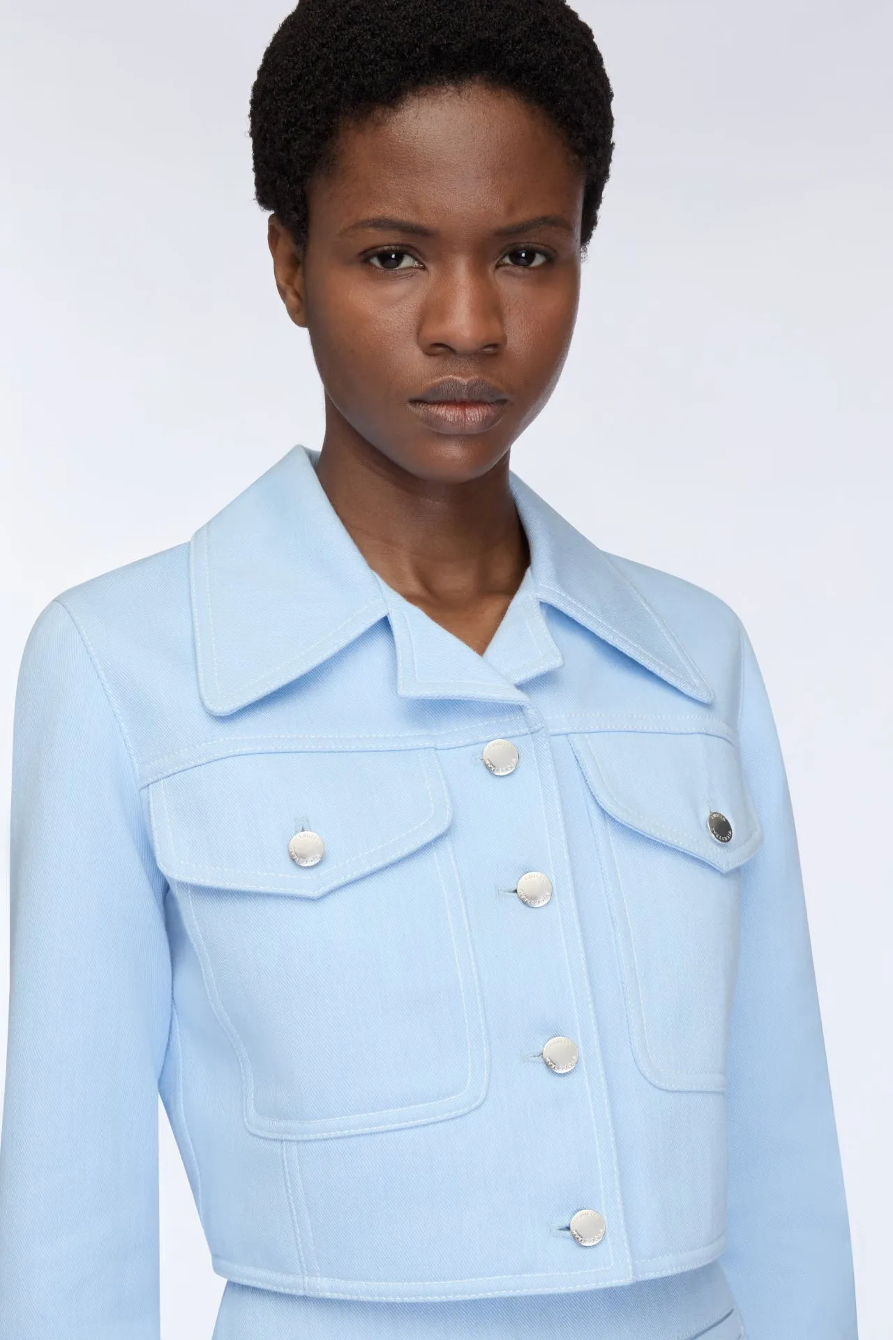 Nics Jacket in Icy Blue Denim sold by Emilia Wickstead product image thumbnail 4