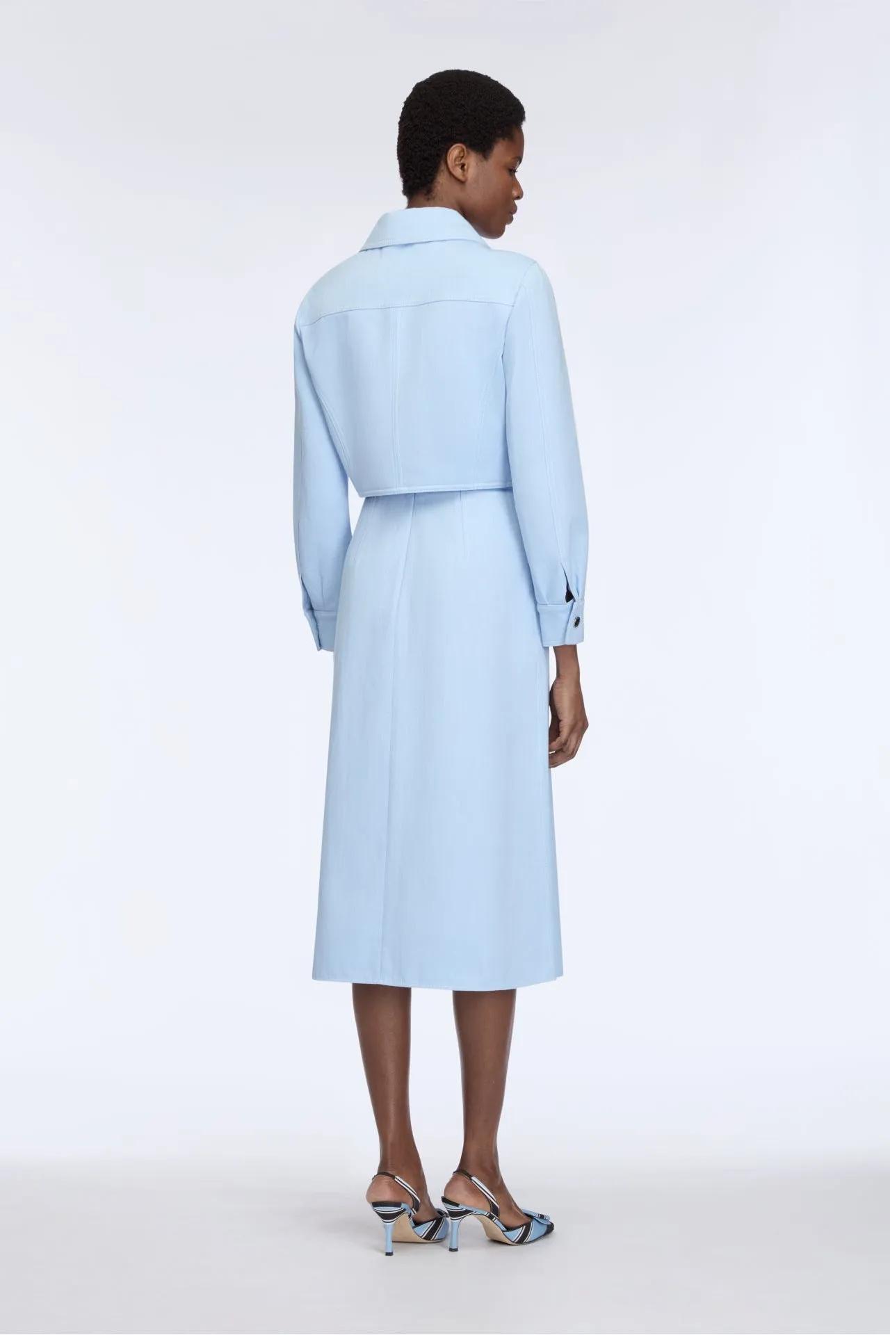 Nics Jacket in Icy Blue Denim sold by Emilia Wickstead product image thumbnail 5