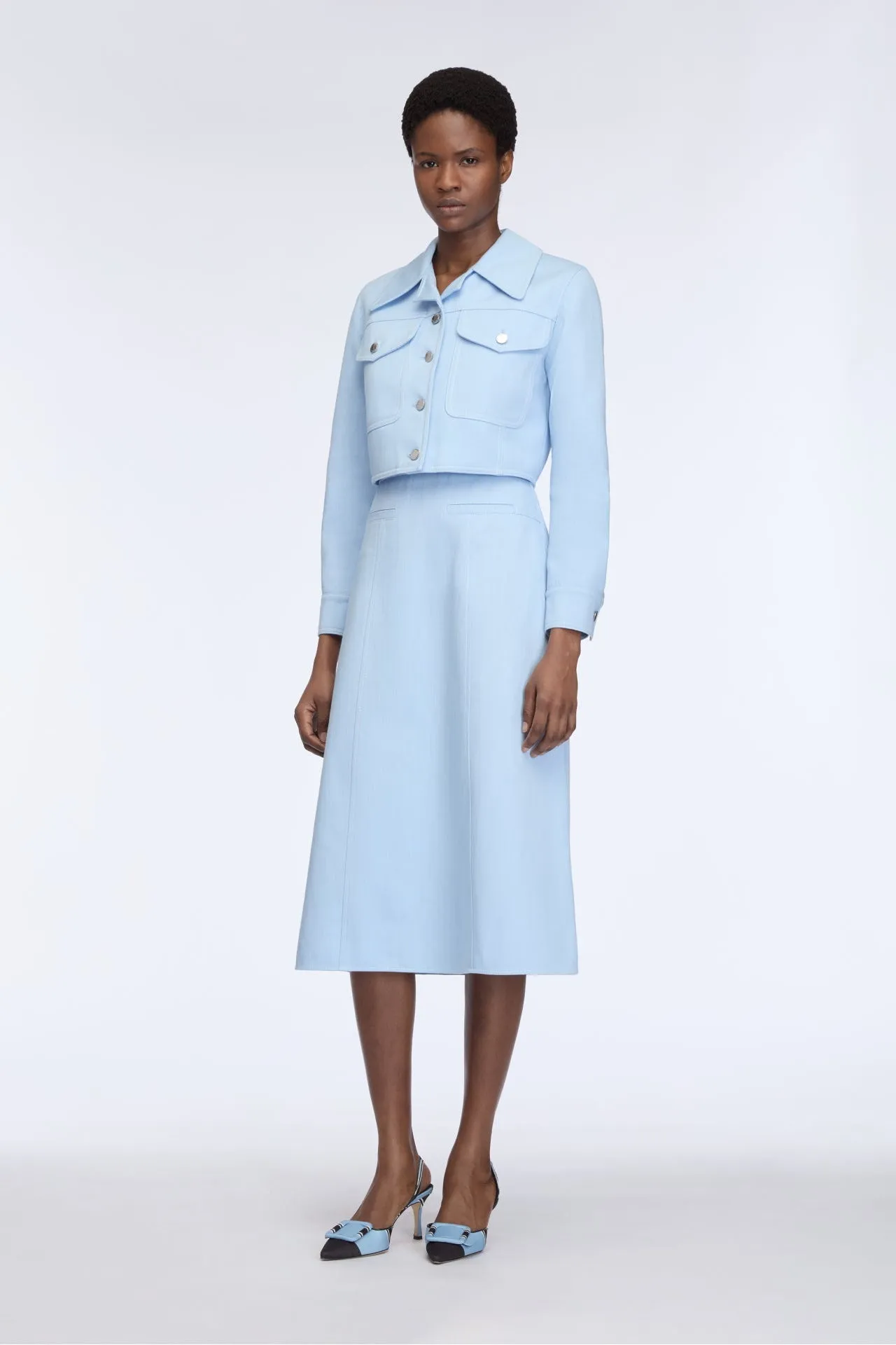 Nics Jacket in Icy Blue Denim sold by Emilia Wickstead product image thumbnail 3