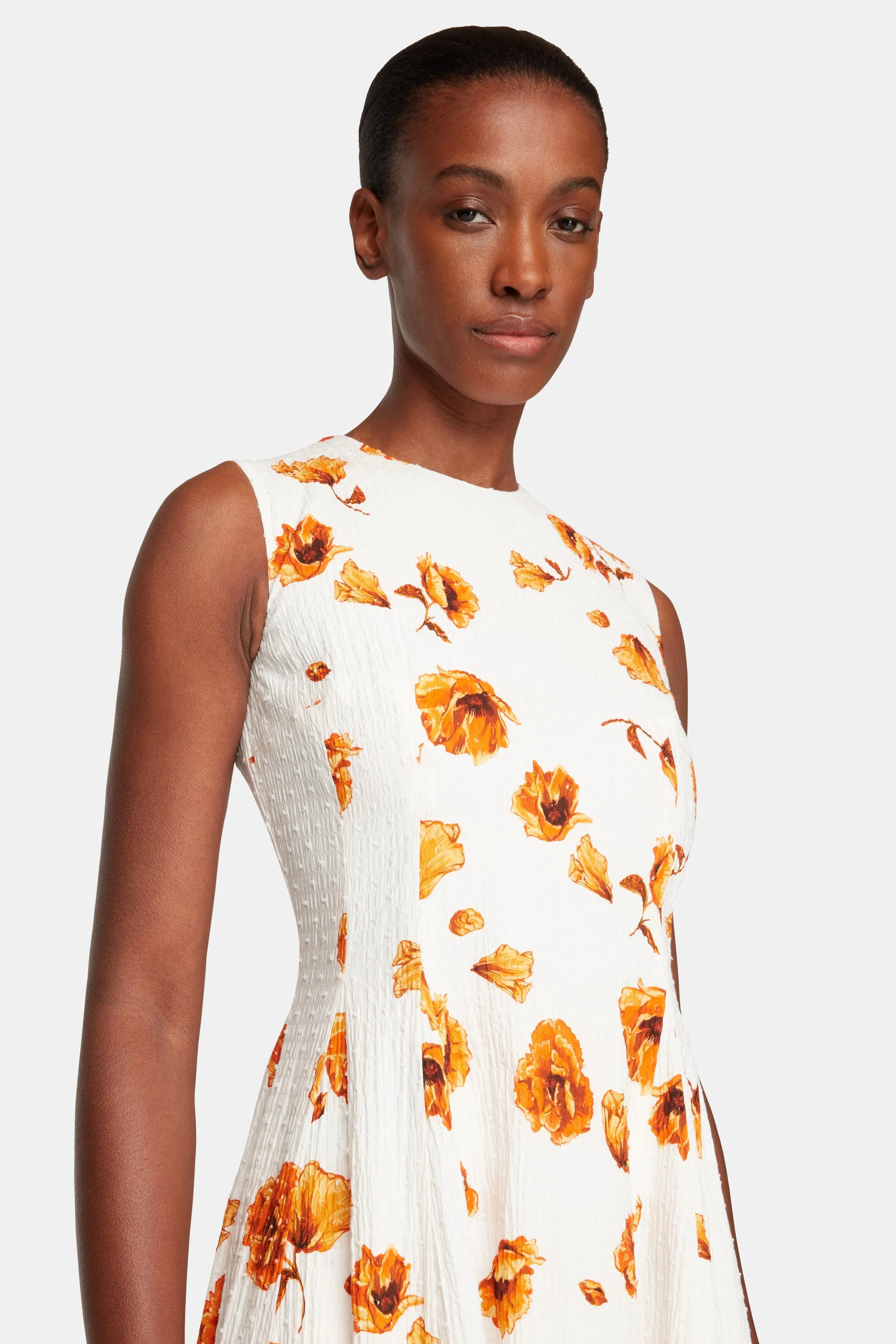 Chelsea Dress In Orange Poppies Bibione Cotton sold by Emilia Wickstead product image thumbnail 5