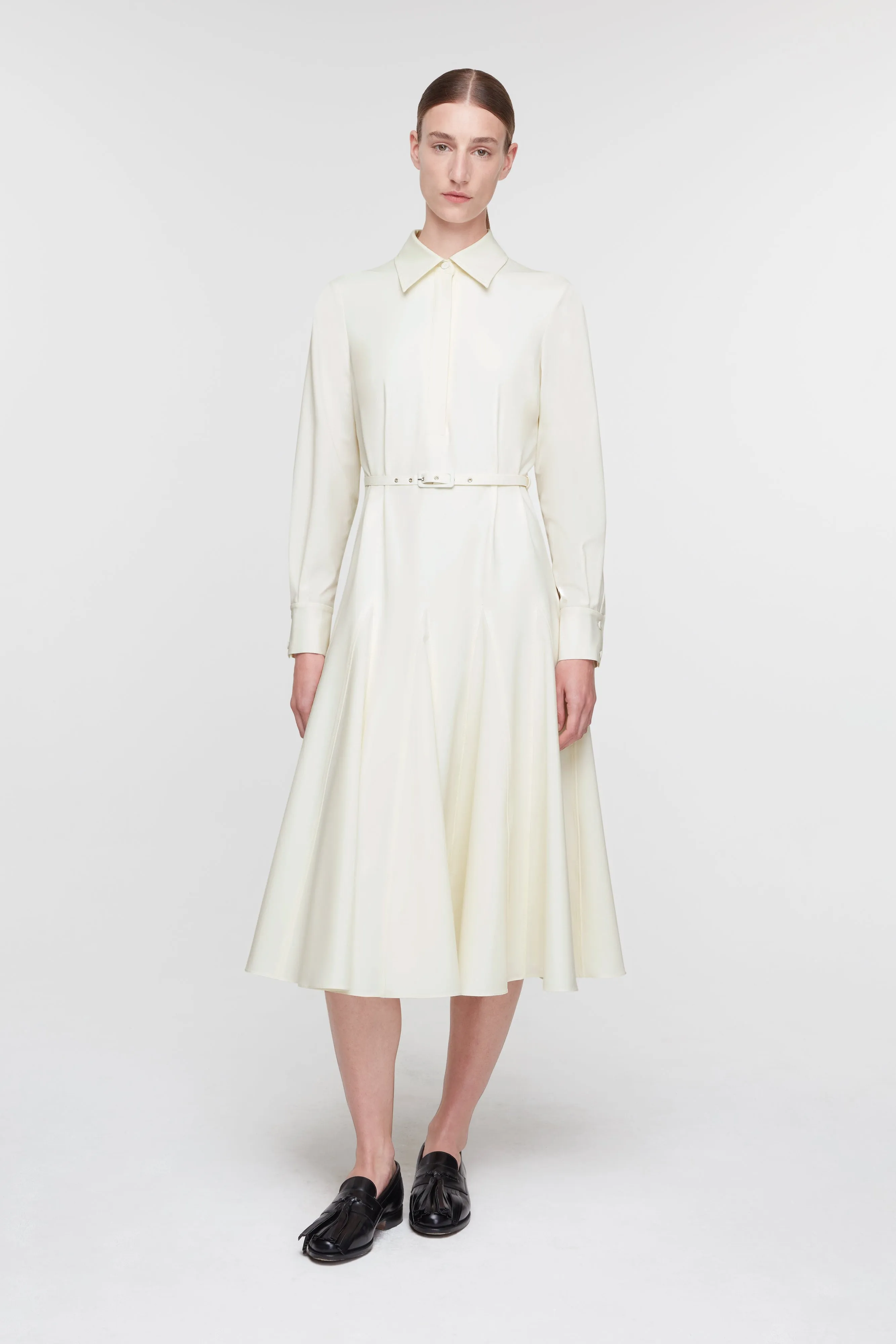 Marione Dress in Ivory Summer Wool sold by Emilia Wickstead product image thumbnail 2