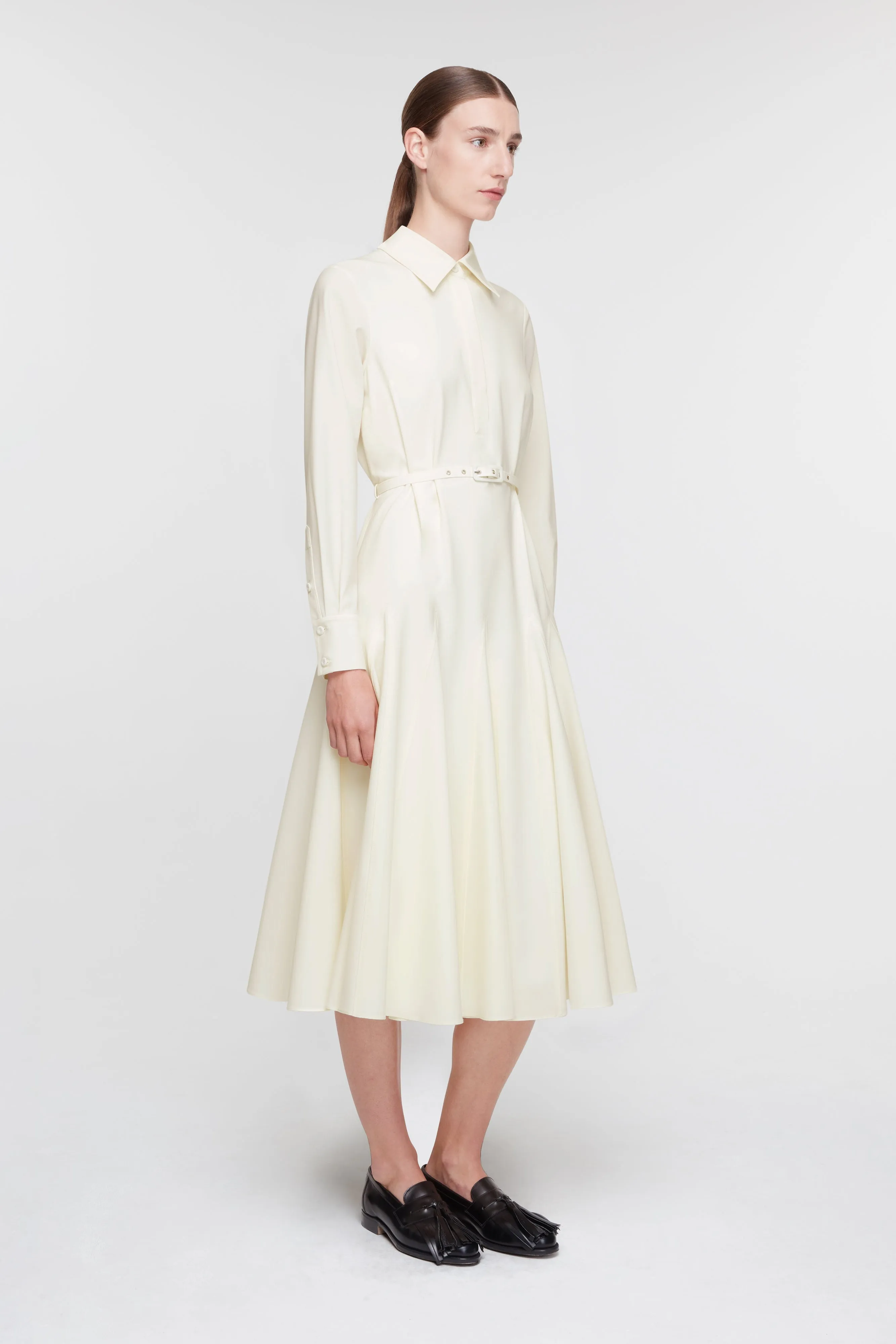 Marione Dress in Ivory Summer Wool sold by Emilia Wickstead product image thumbnail 3