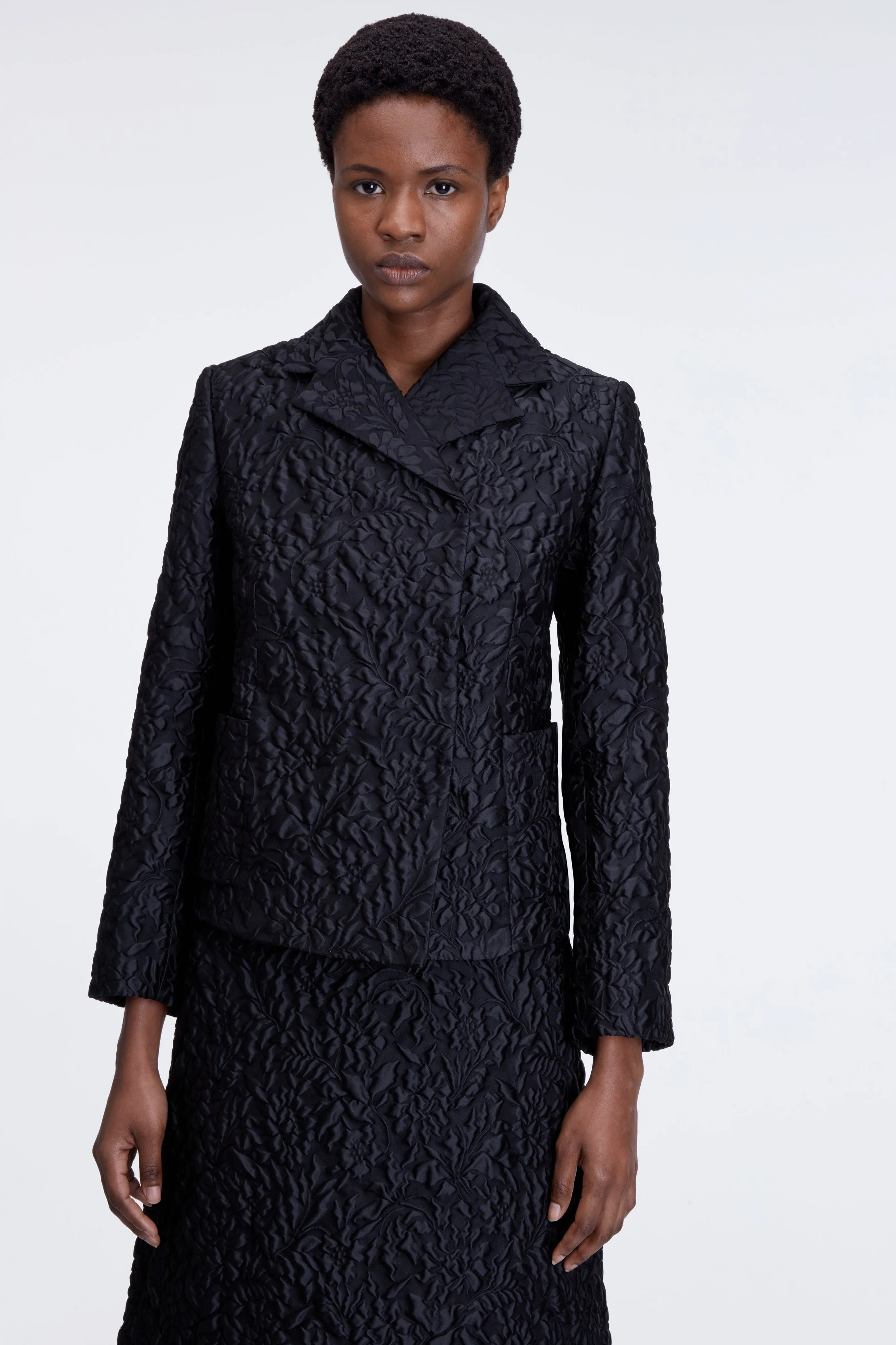 Feyi Jacket In Black Double Warp Floral sold by Emilia Wickstead product image thumbnail 3