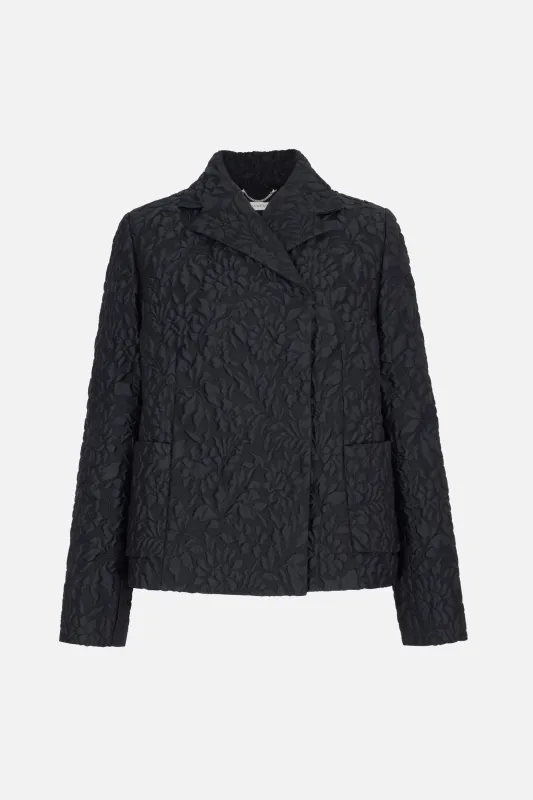 Feyi Jacket In Black Double Warp Floral made by Emilia Wickstead