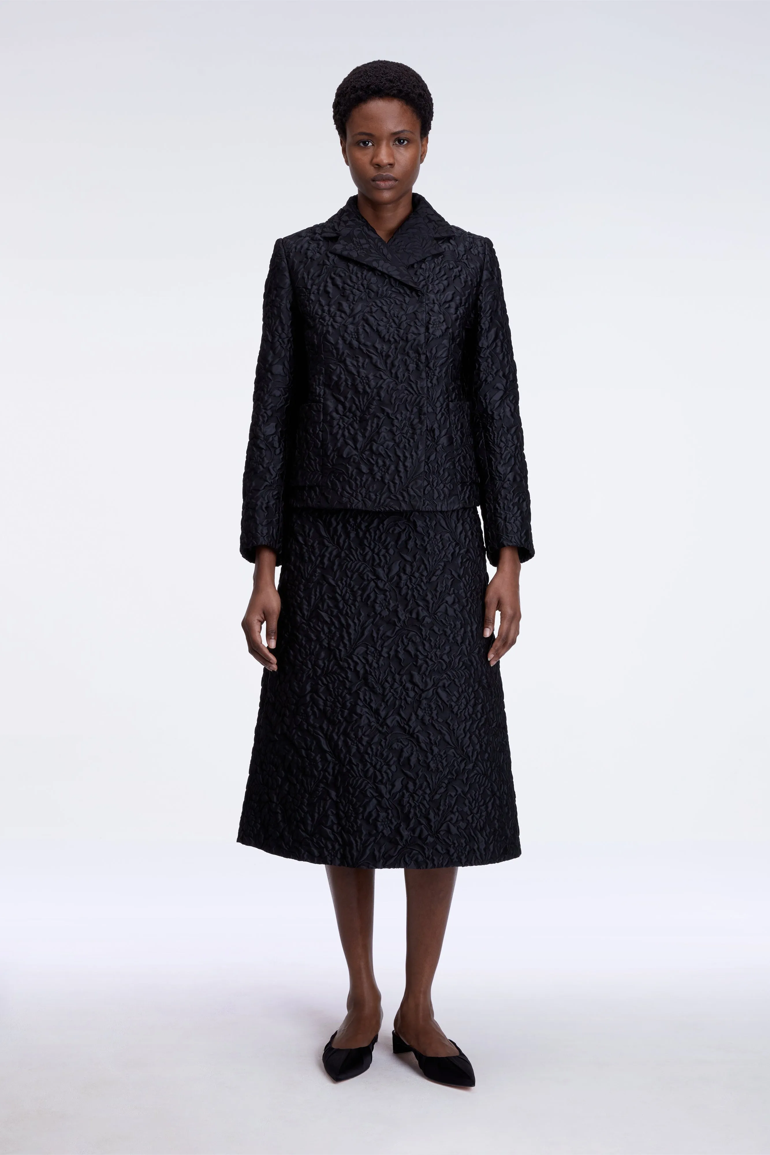 Feyi Jacket In Black Double Warp Floral sold by Emilia Wickstead product image thumbnail 2