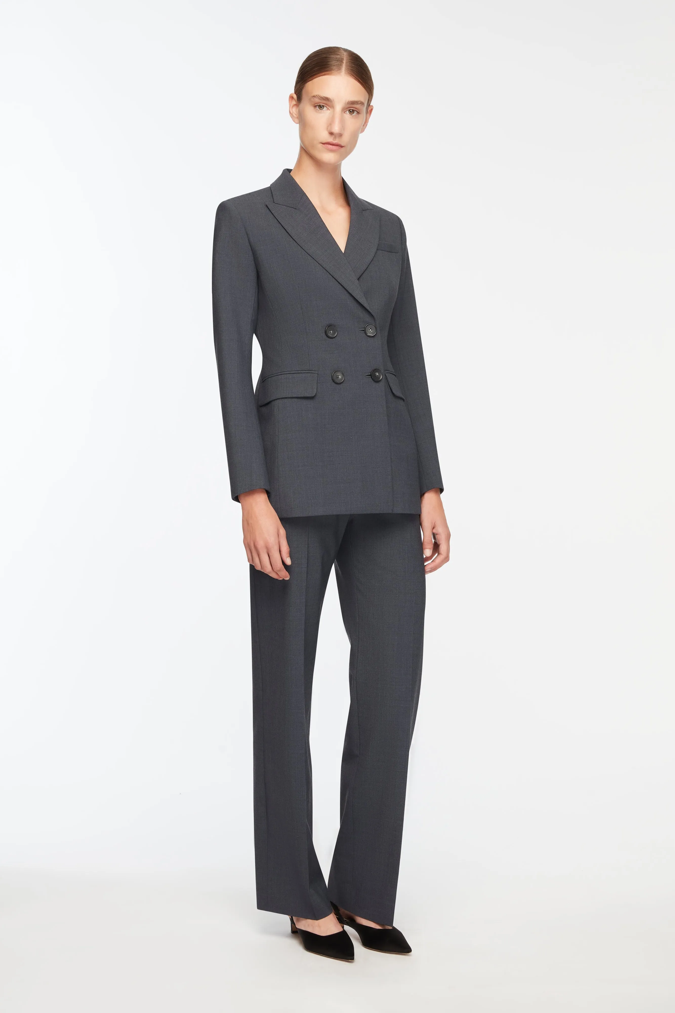 Meredith Jacket in Charcoal Summer Wool sold by Emilia Wickstead product image thumbnail 2