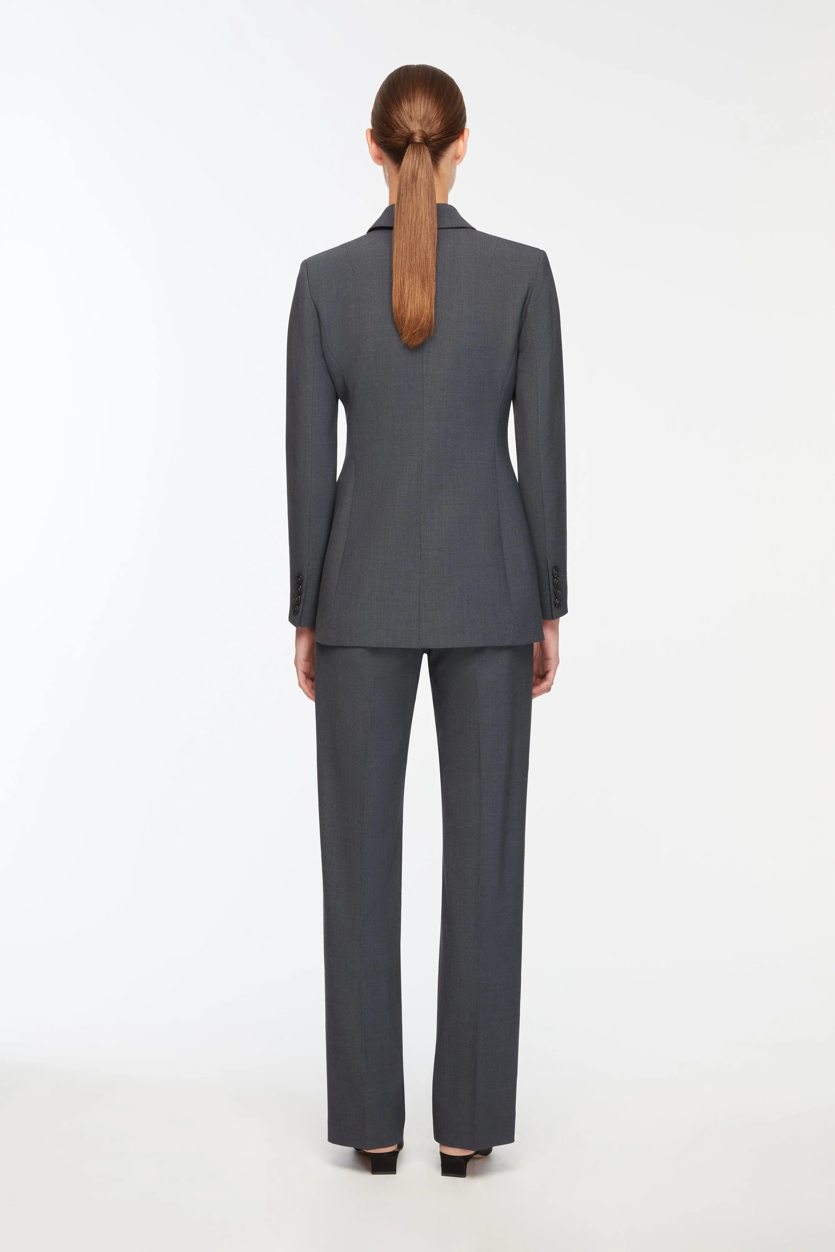 Meredith Jacket in Charcoal Summer Wool sold by Emilia Wickstead product image thumbnail 4