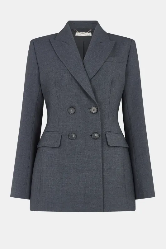 Meredith Jacket in Charcoal Summer Wool made by Emilia Wickstead