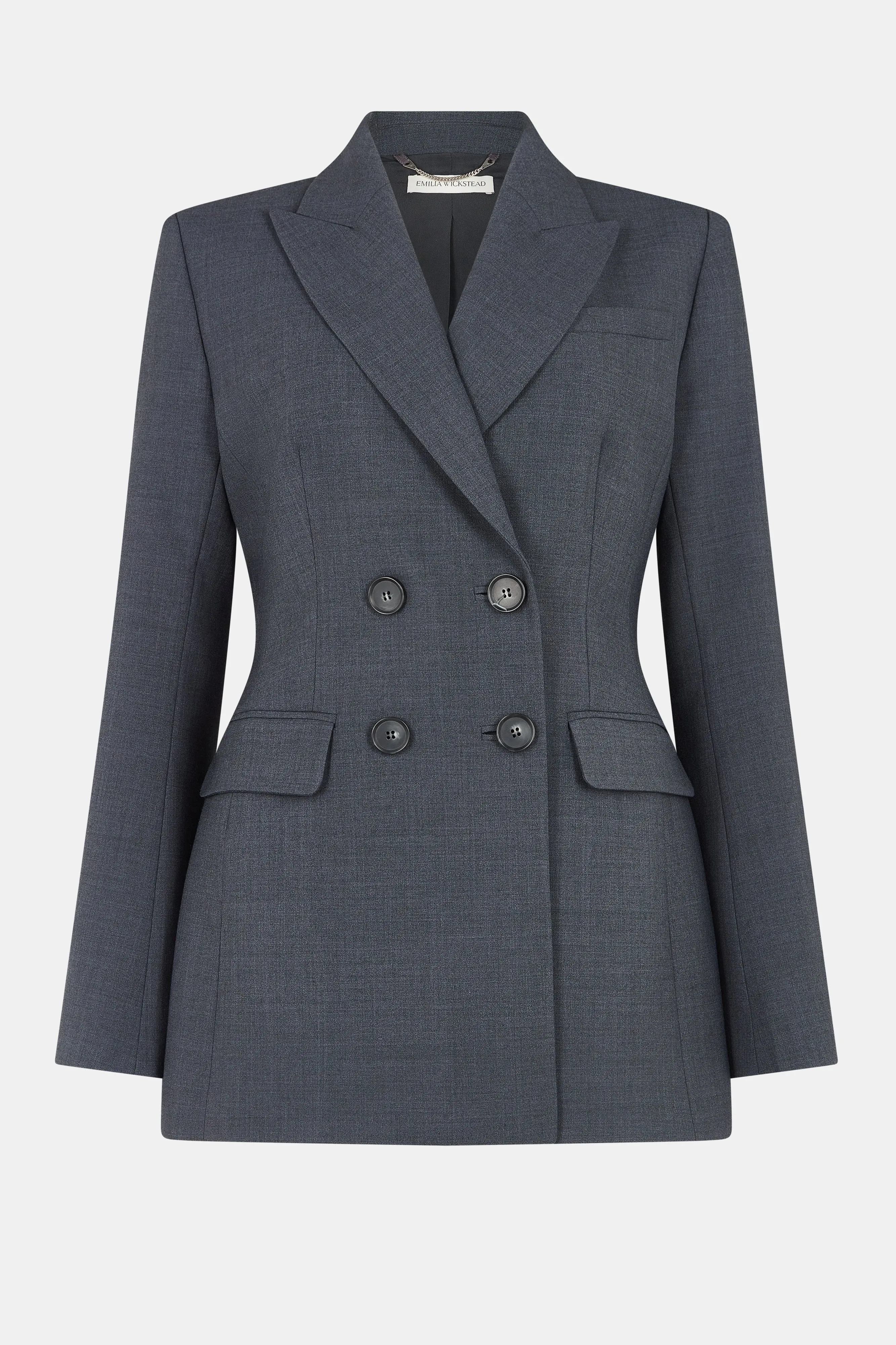 Meredith Jacket in Charcoal Summer Wool sold by Emilia Wickstead