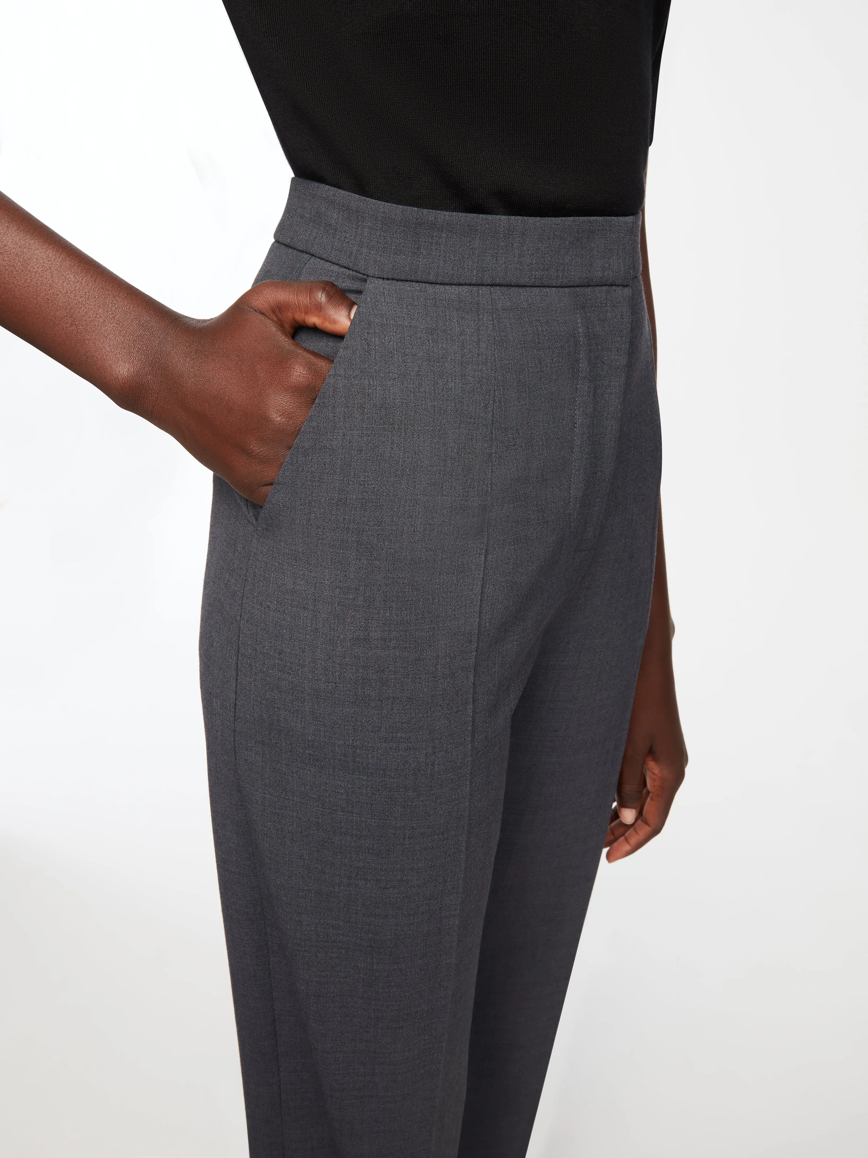 Miggy Trousers in Charcoal Summer Wool sold by Emilia Wickstead product image thumbnail 4