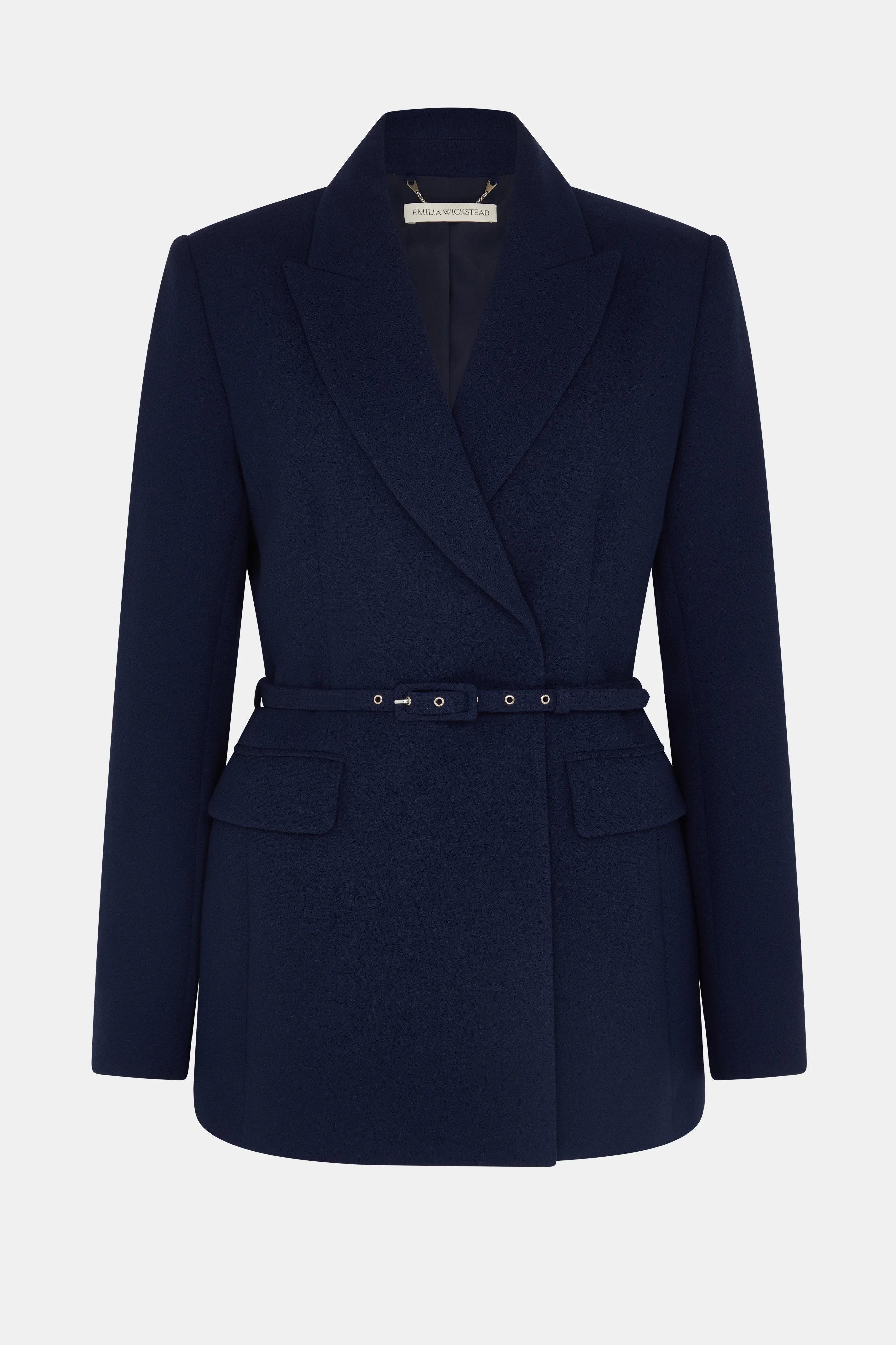 Danya Jacket in Navy Single Wool Crepe sold by Emilia Wickstead