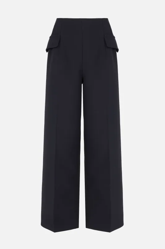 Brissa Trousers in Black Birdseye Suiting made by Emilia Wickstead