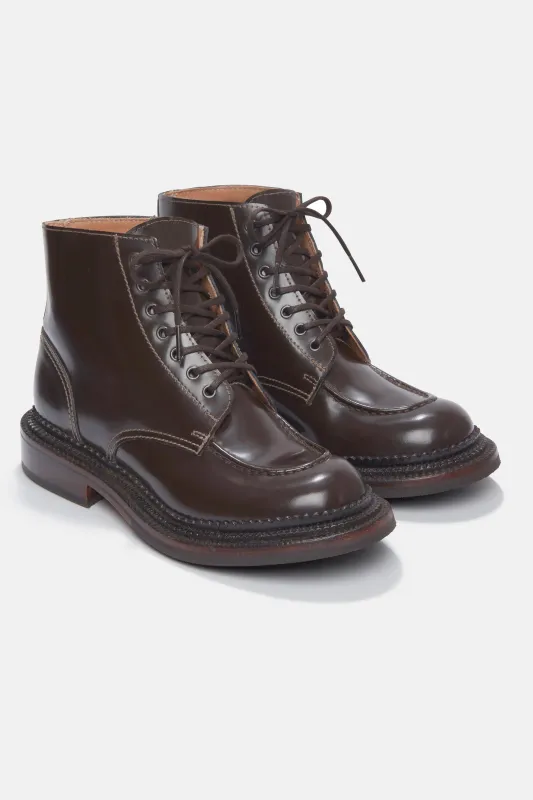 Grenson X Emilia Wickstead Valdine Shoe In Brown Gloss Leather made by Emilia Wickstead