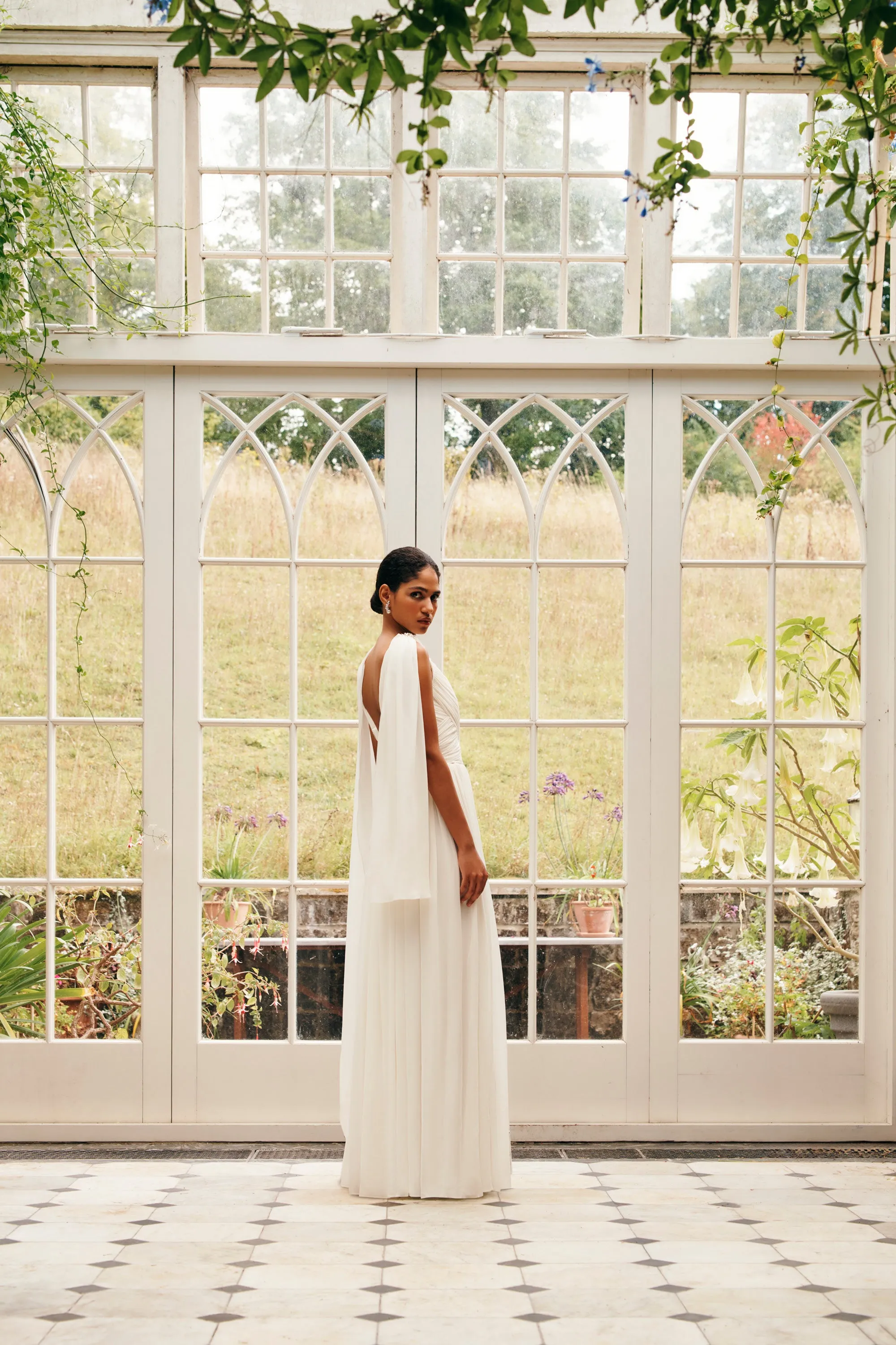 Marcia Bridal Dress in Ivory Silk Georgette sold by Emilia Wickstead product image thumbnail 3