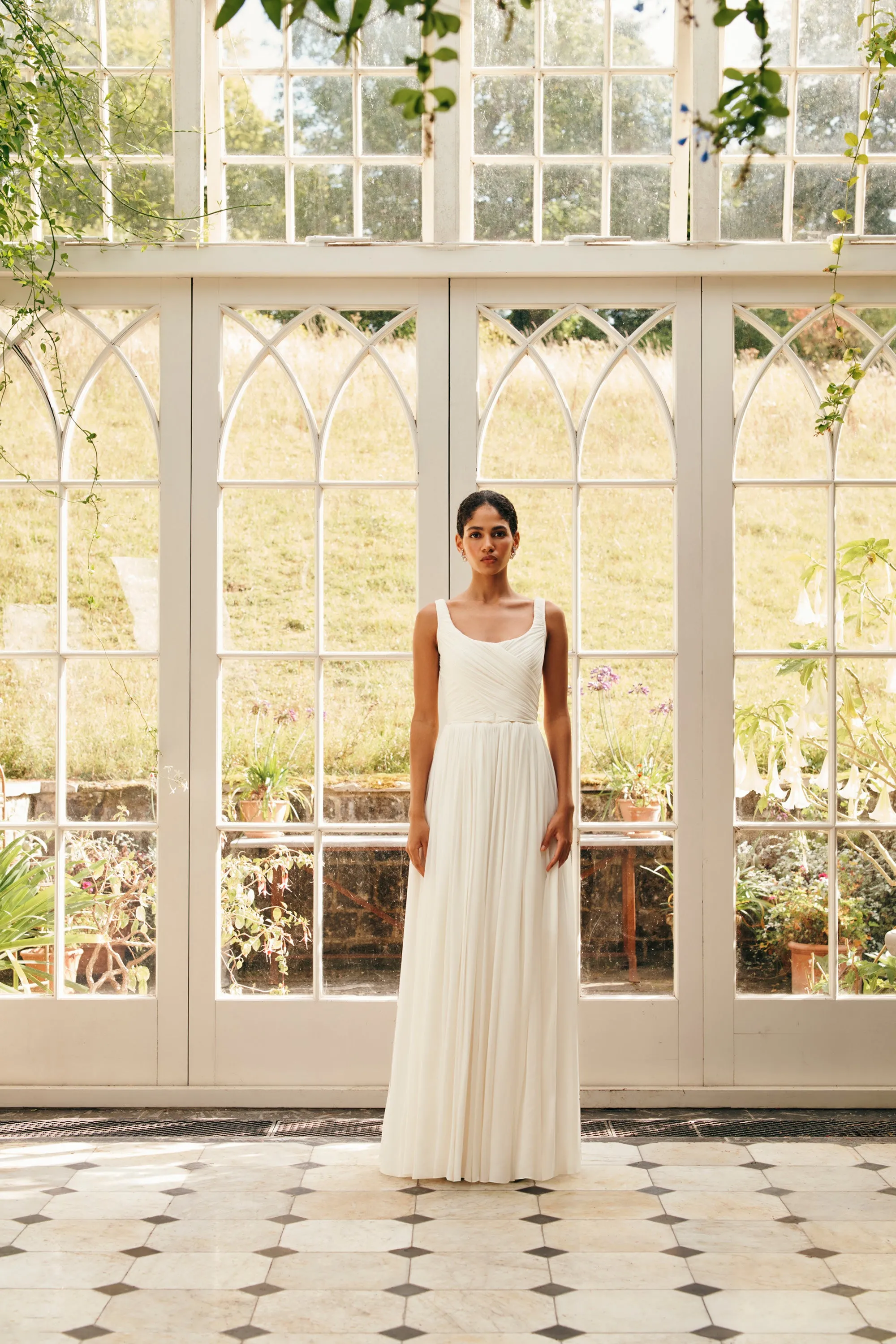 Marcia Bridal Dress in Ivory Silk Georgette sold by Emilia Wickstead
