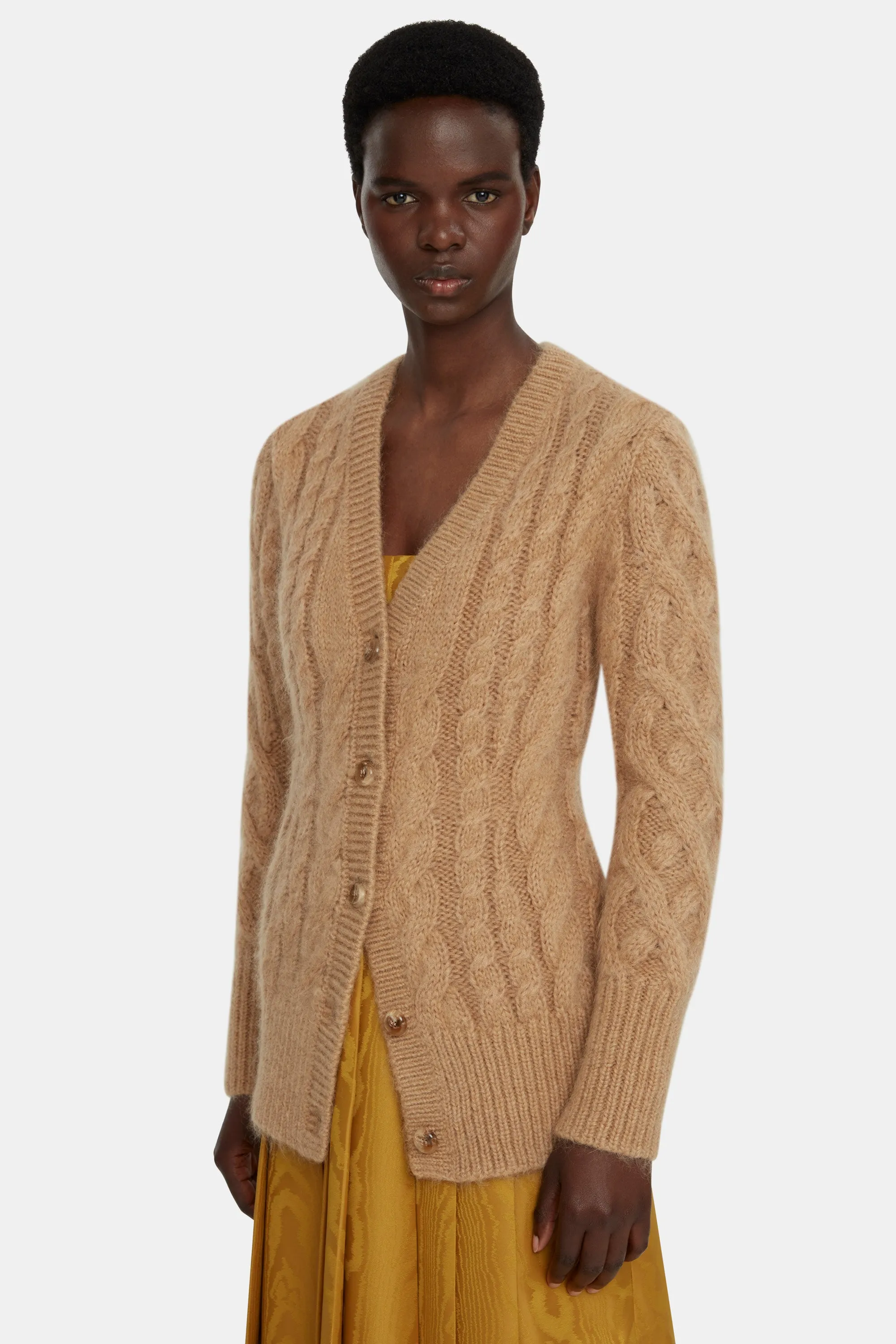 Ross Cardigan in Beige Mohair sold by Emilia Wickstead product image thumbnail 5