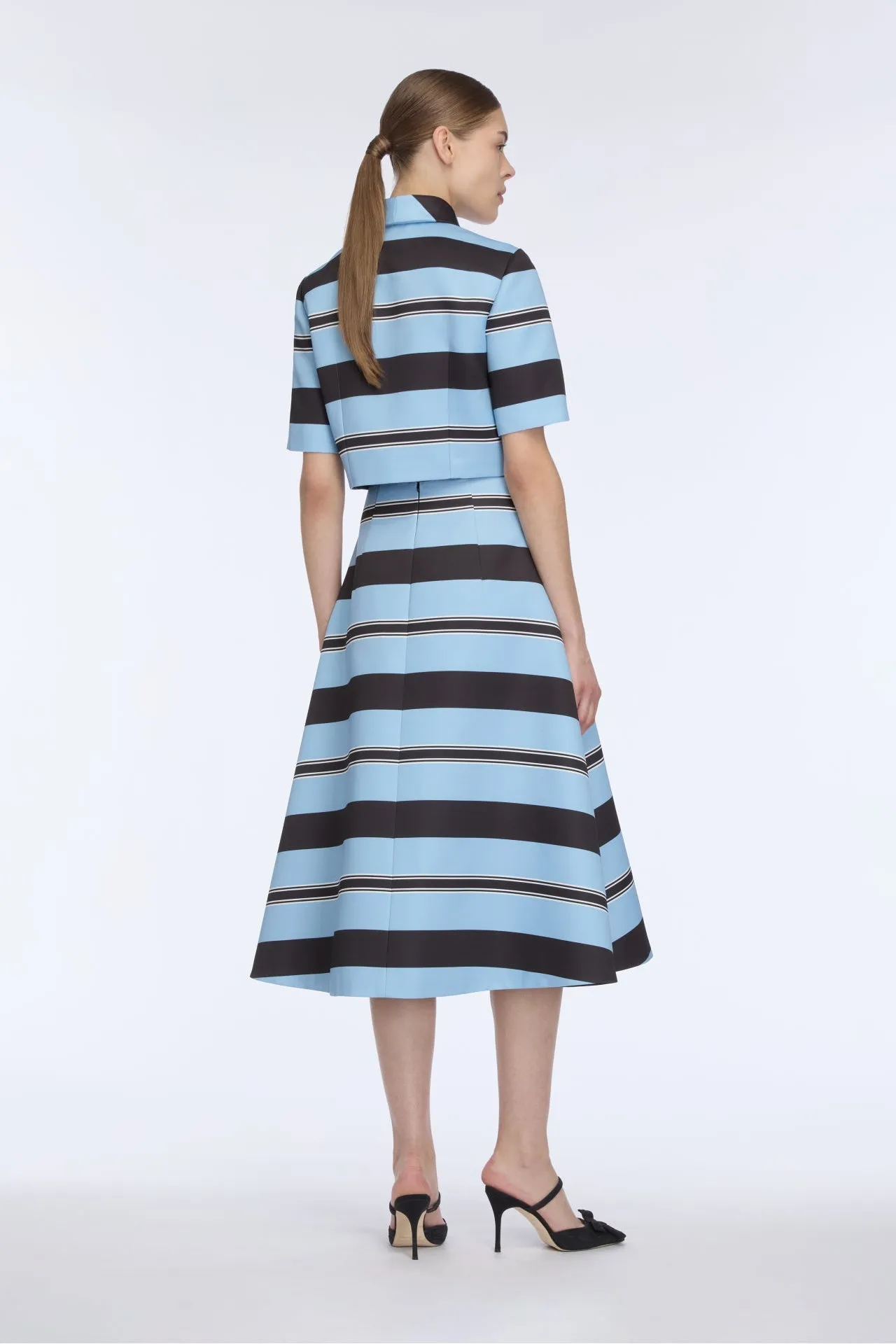 Natalie Top in Blue & Black Striped Taffeta Faille sold by Emilia Wickstead product image thumbnail 5
