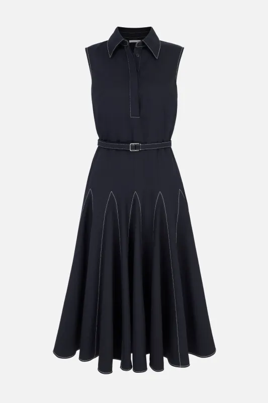 Monique Dress in Black Denim made by Emilia Wickstead