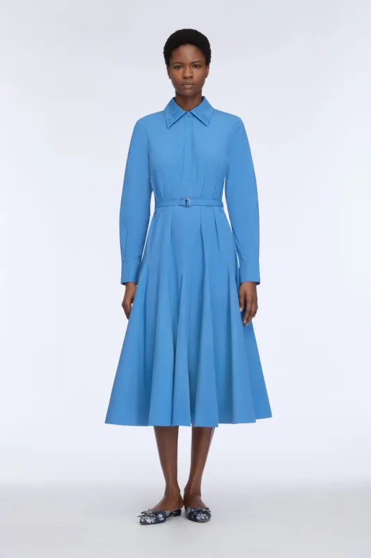 Marione Dress in Blue Cotton Popclan made by Emilia Wickstead