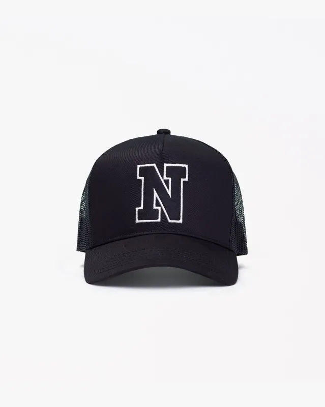 N Varsity Trucker Hat made by Nahmias