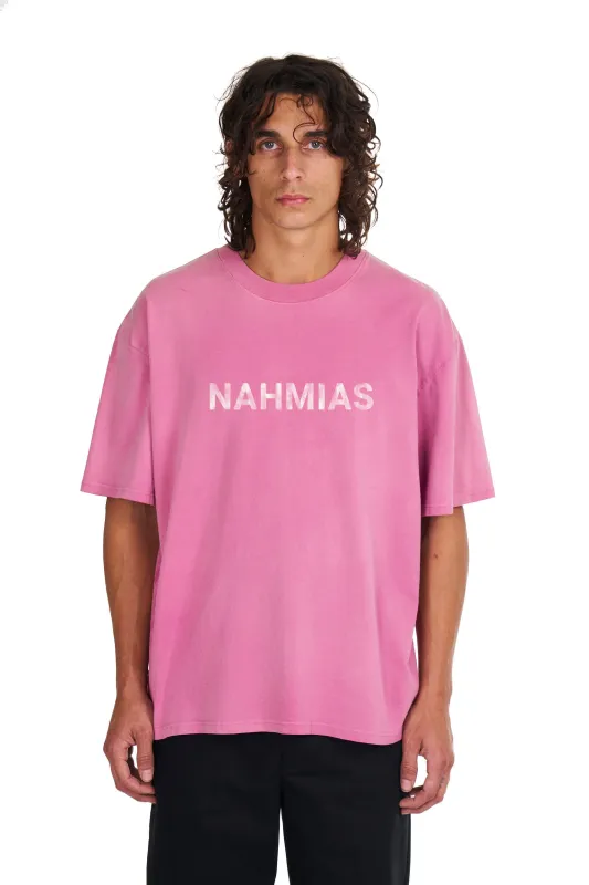 Aged Logo Boxy T-shirt in Aged Pink made by Nahmias