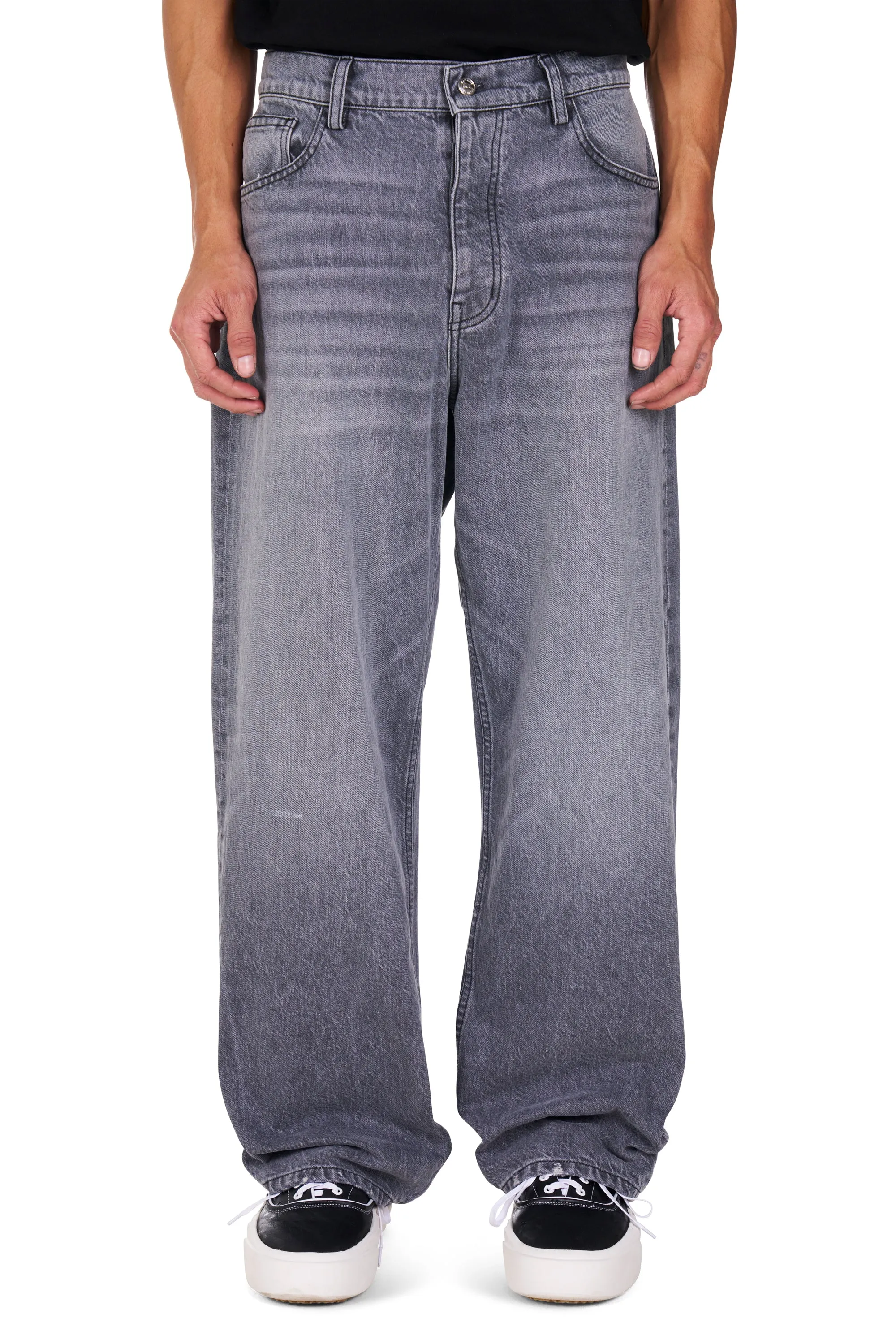 Grey Wash Baggy Jeans sold by Nahmias