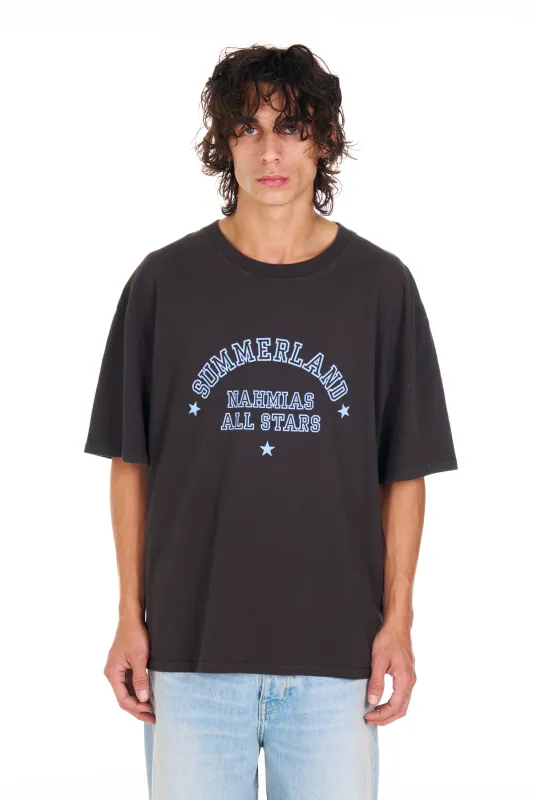 Summerland All Stars Boxy T-shirt Off Black made by Nahmias