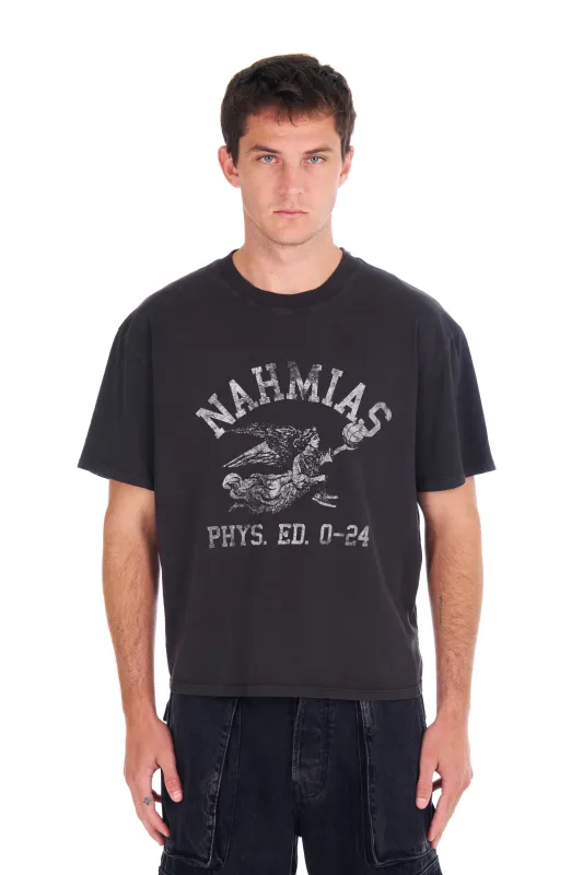 PHYS. ED. Boxy T-shirt in Black made by Nahmias