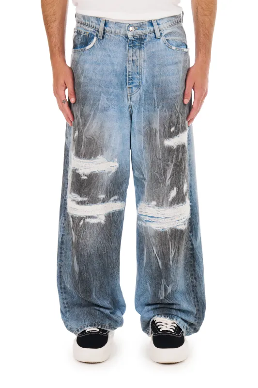 Thrashed Baggy Jeans made by Nahmias