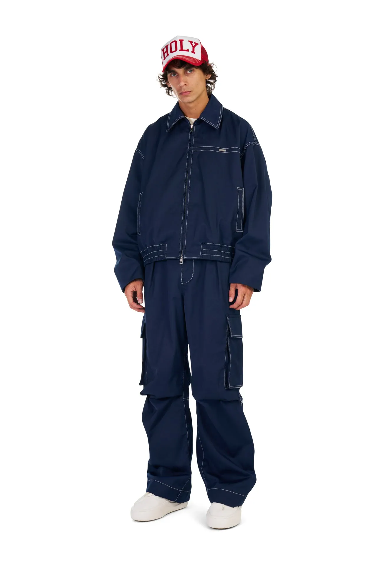 Tech Twill Coach Jacket in Navy sold by Nahmias product image thumbnail 4
