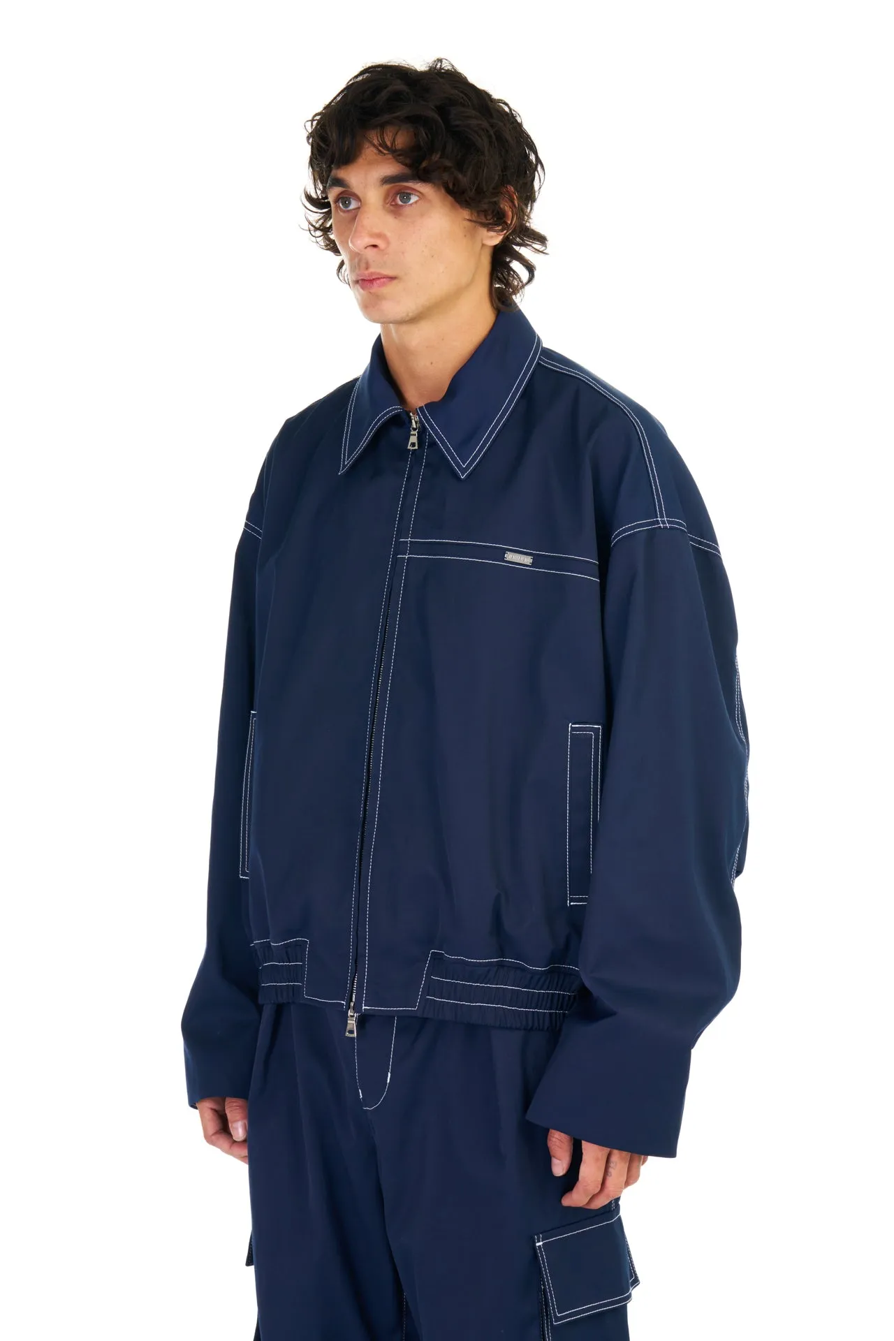 Tech Twill Coach Jacket in Navy sold by Nahmias product image thumbnail 2