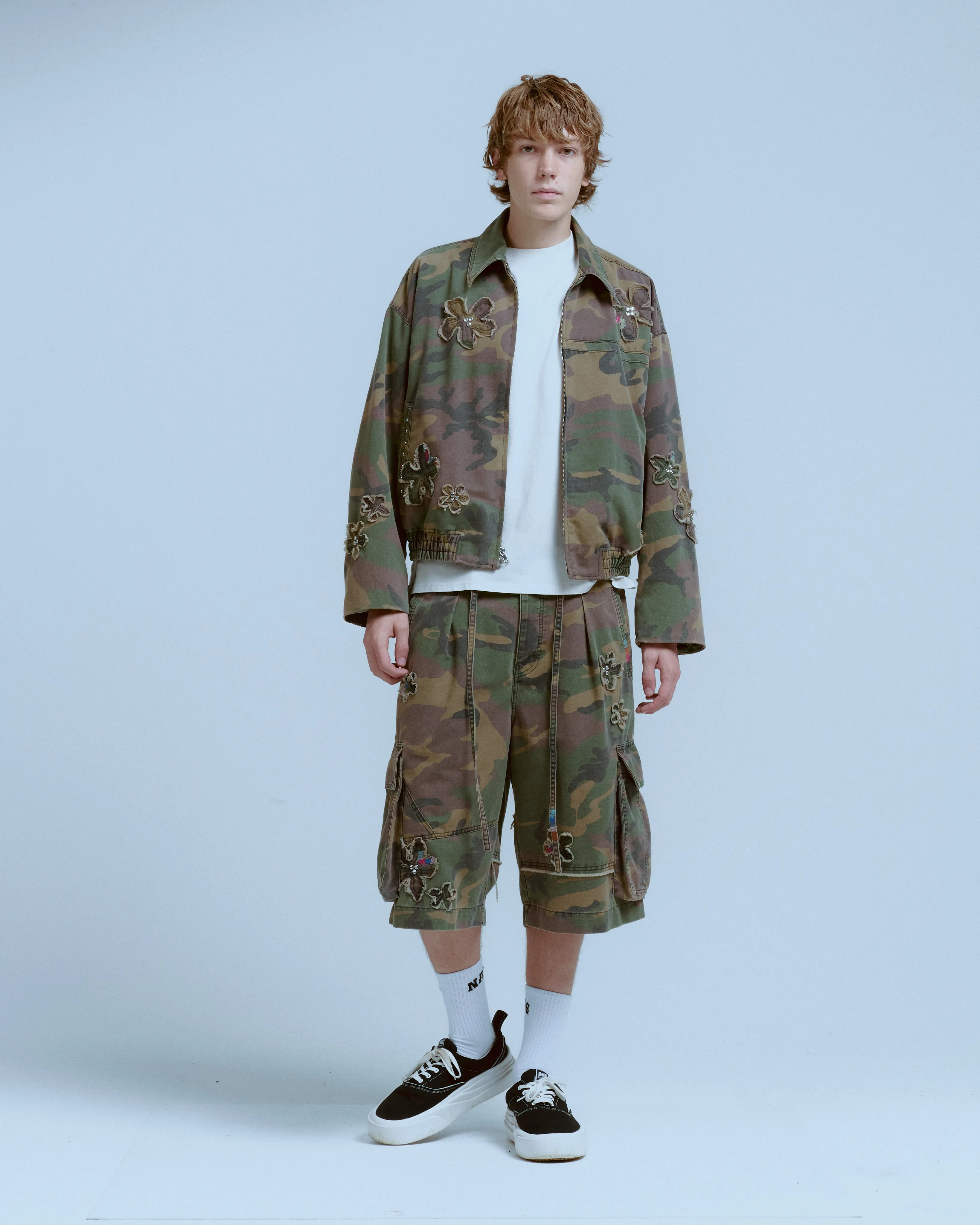 FLORAL PATCH CRYSTAL CAMO BOMBER sold by Nahmias product image thumbnail 3