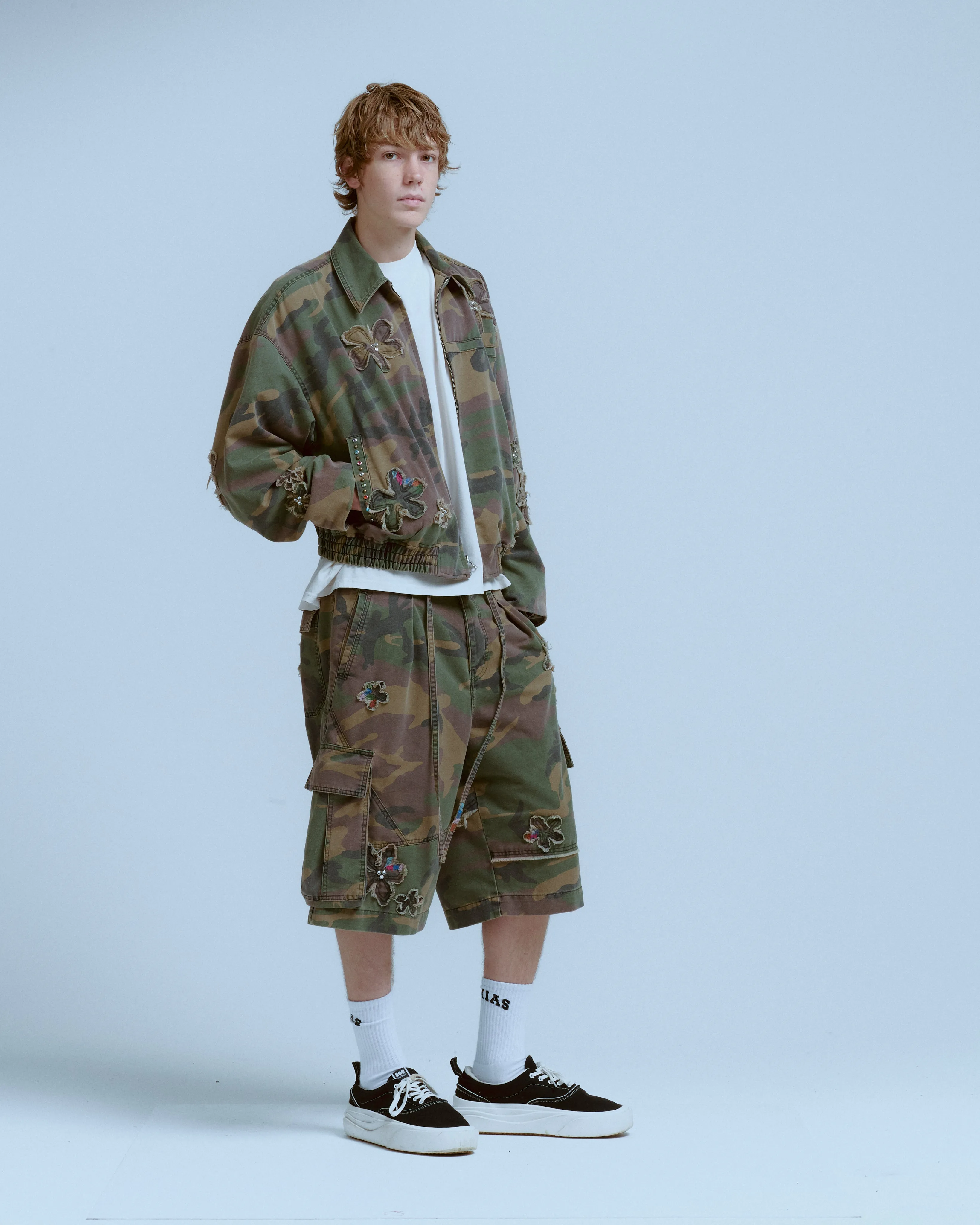 FLORAL PATCH CRYSTAL CAMO BOMBER sold by Nahmias product image thumbnail 2