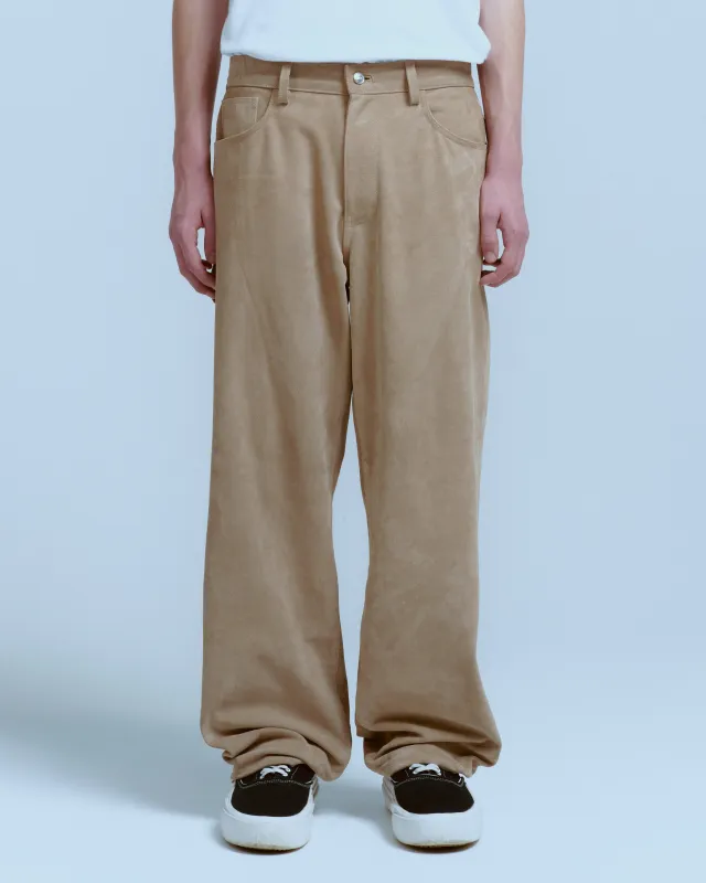 SUEDE BAGGY CARPENTER PANT made by Nahmias