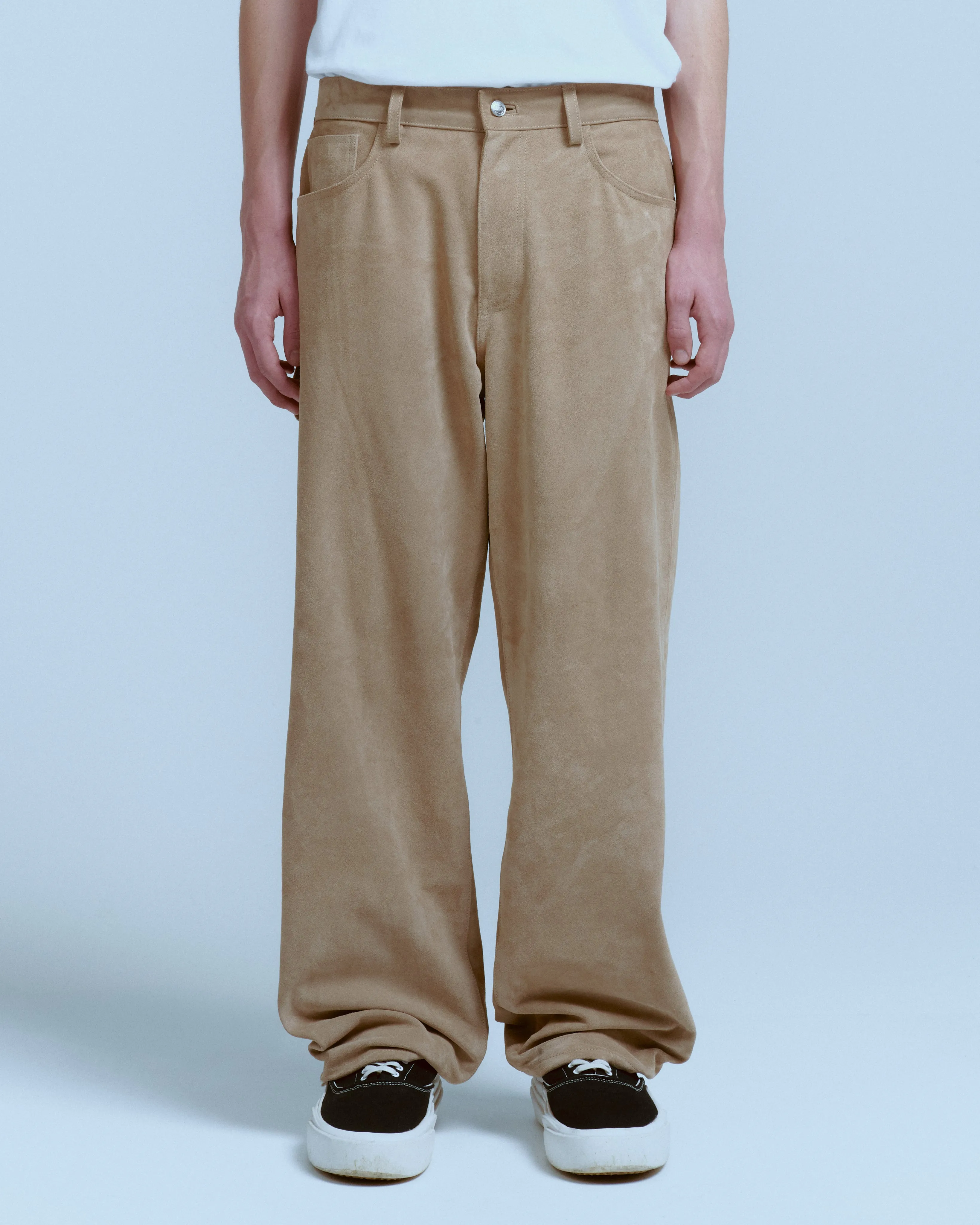 SUEDE BAGGY CARPENTER PANT sold by Nahmias