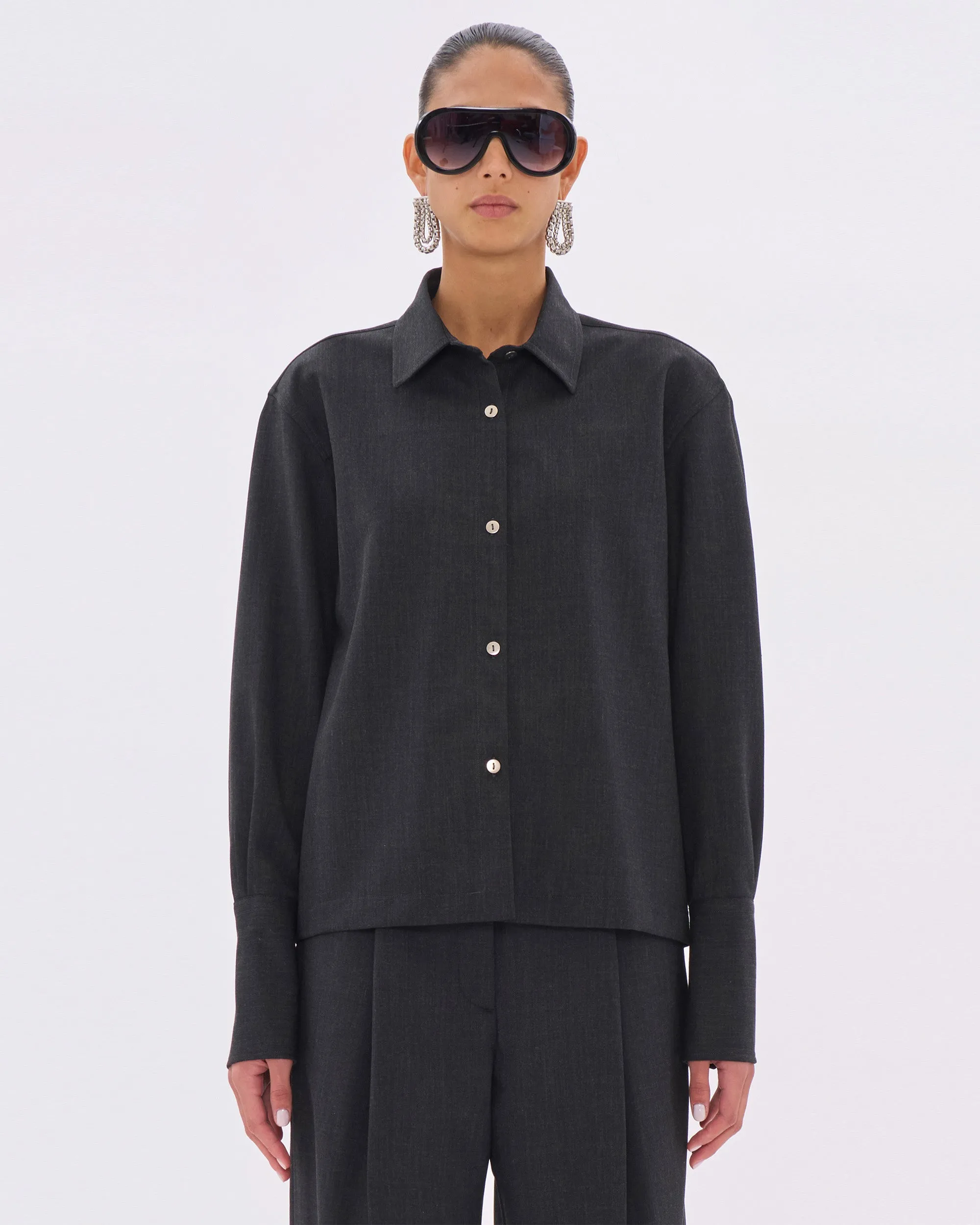 CODIE WOOL SHIRT // BLACKBOARD sold by The Latest product image thumbnail 2