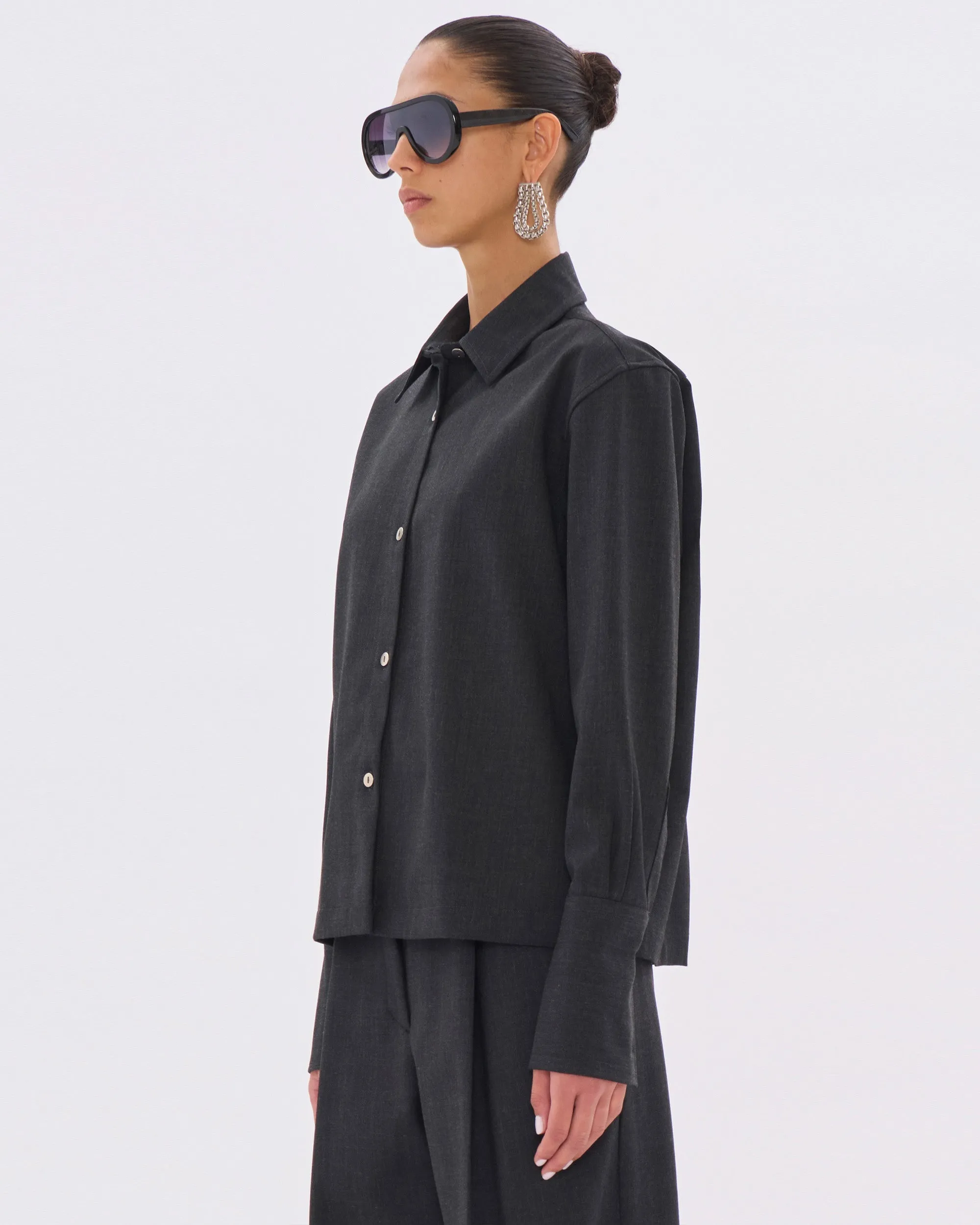 CODIE WOOL SHIRT // BLACKBOARD sold by The Latest product image thumbnail 3