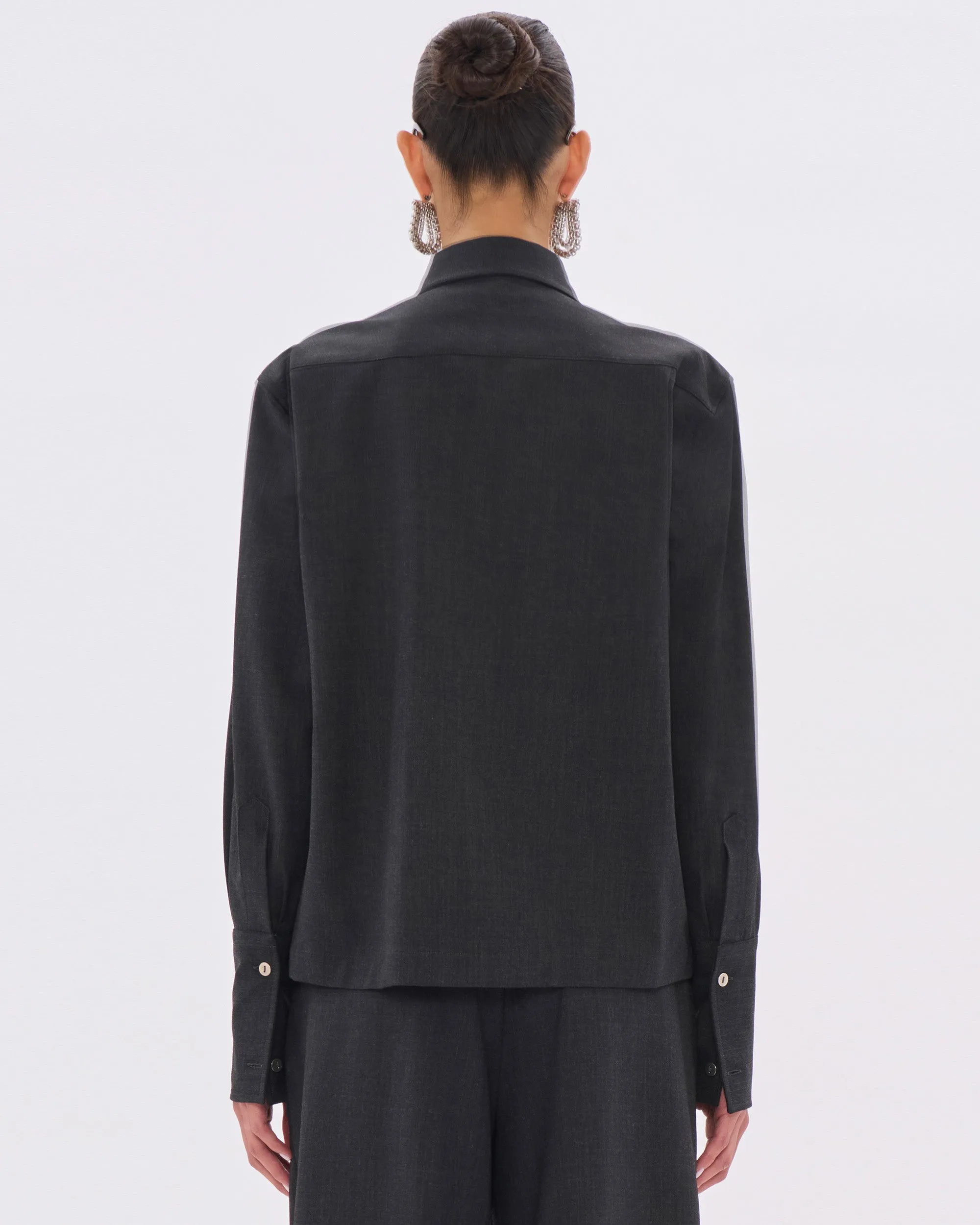 CODIE WOOL SHIRT // BLACKBOARD sold by The Latest product image thumbnail 4