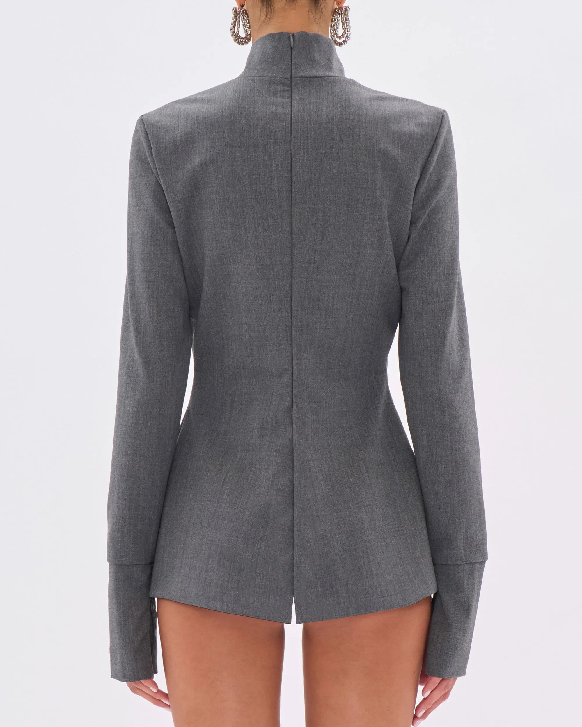 CLIO WOOL TOP // MEDIUM GREY sold by The Latest product image thumbnail 2