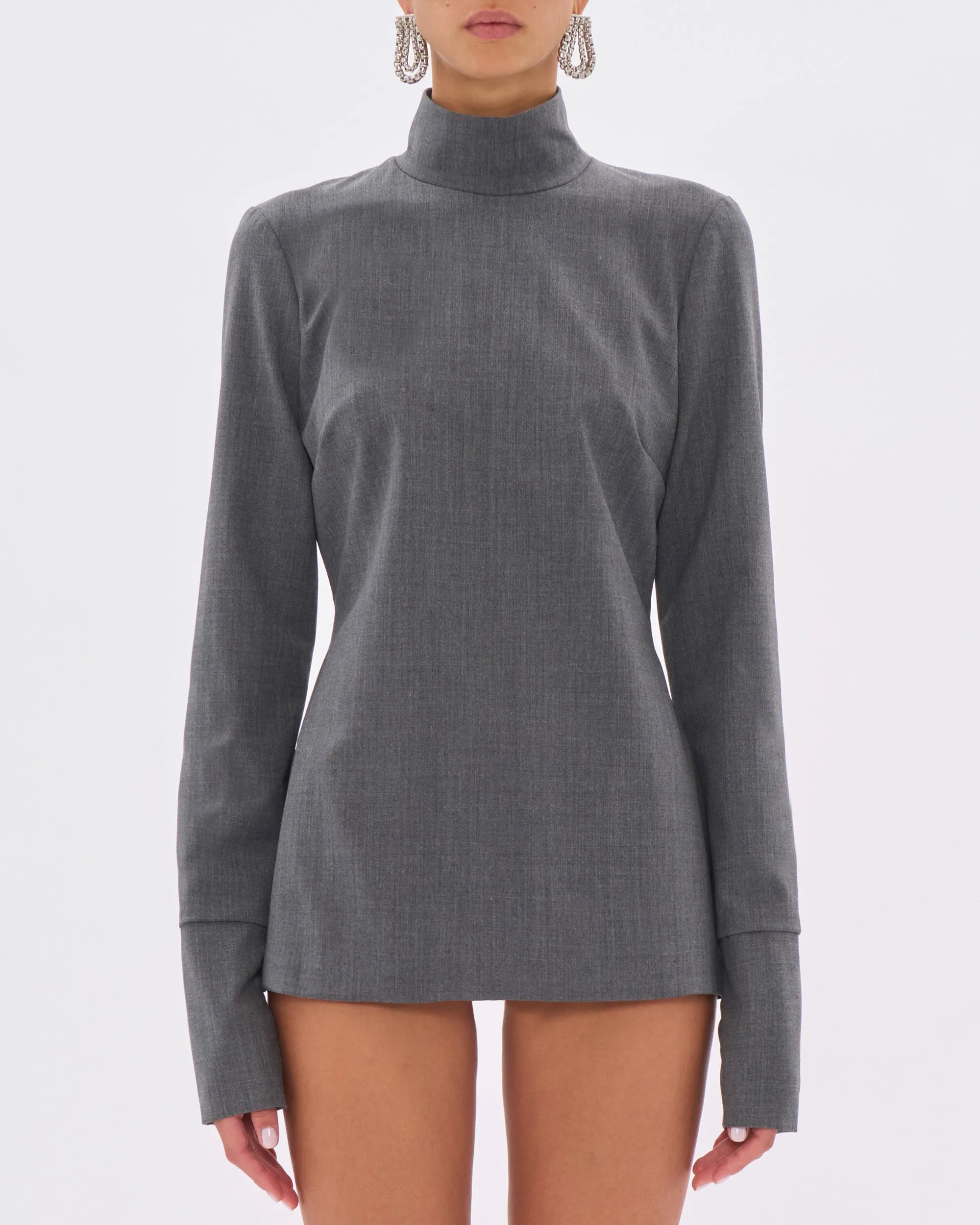 CLIO WOOL TOP // MEDIUM GREY sold by The Latest product image thumbnail 4