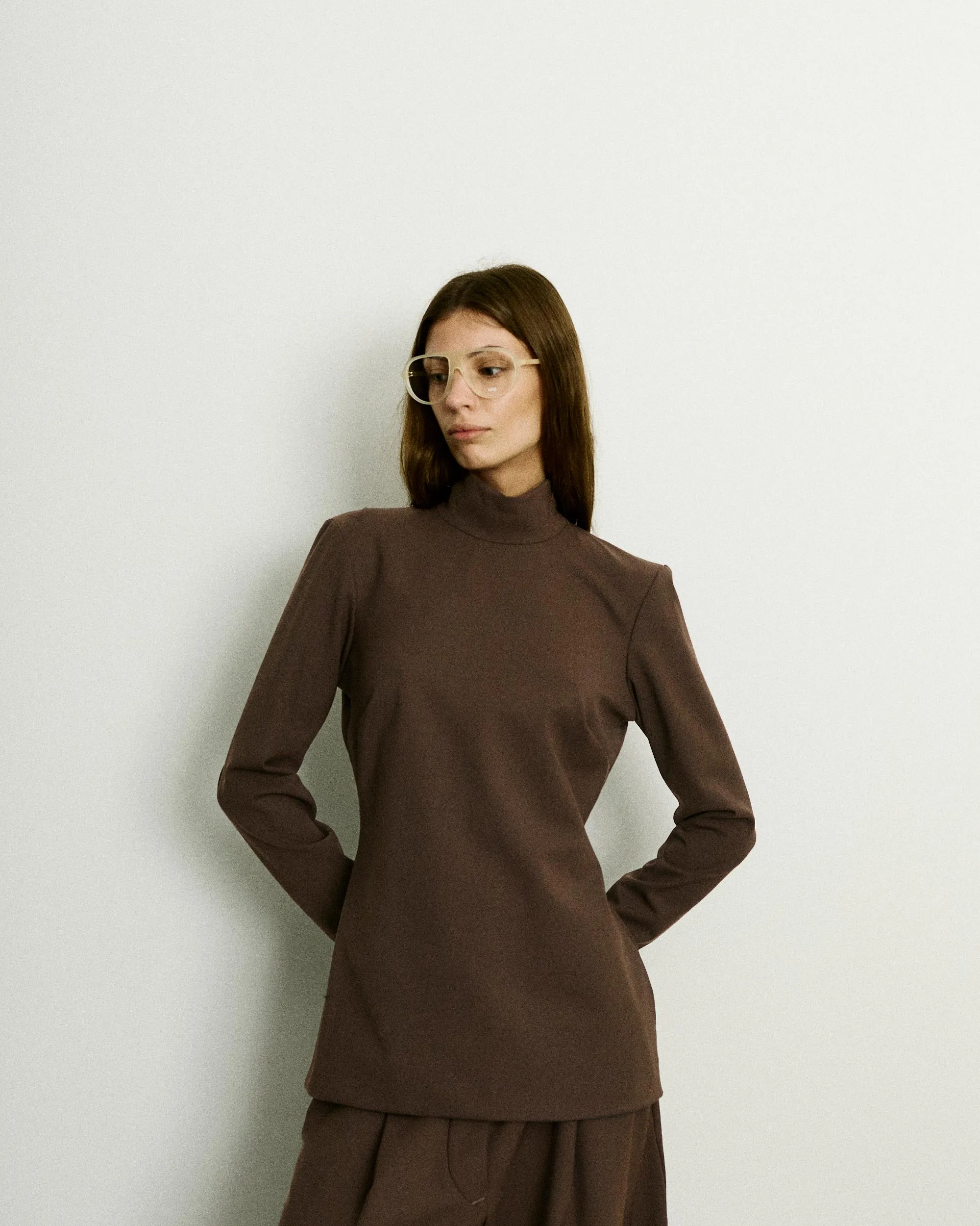 CLIO WOOL TOP // BROWN sold by The Latest