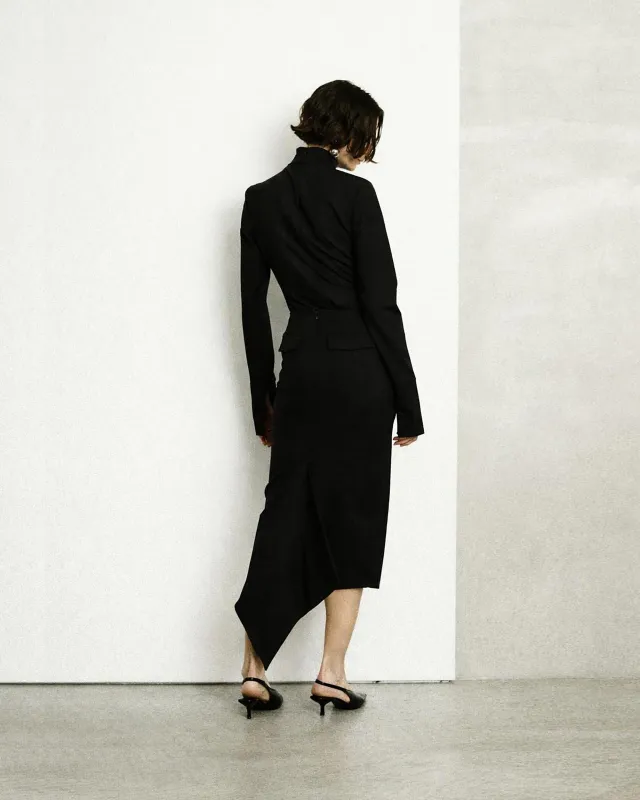 BREE WOOL SKIRT // BLACK made by The Latest