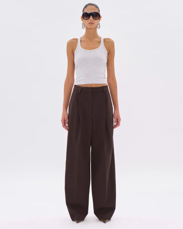 AXEL WOOL TROUSERS // BROWN made by The Latest
